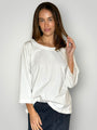 april cotton knit top-chalk Apparel