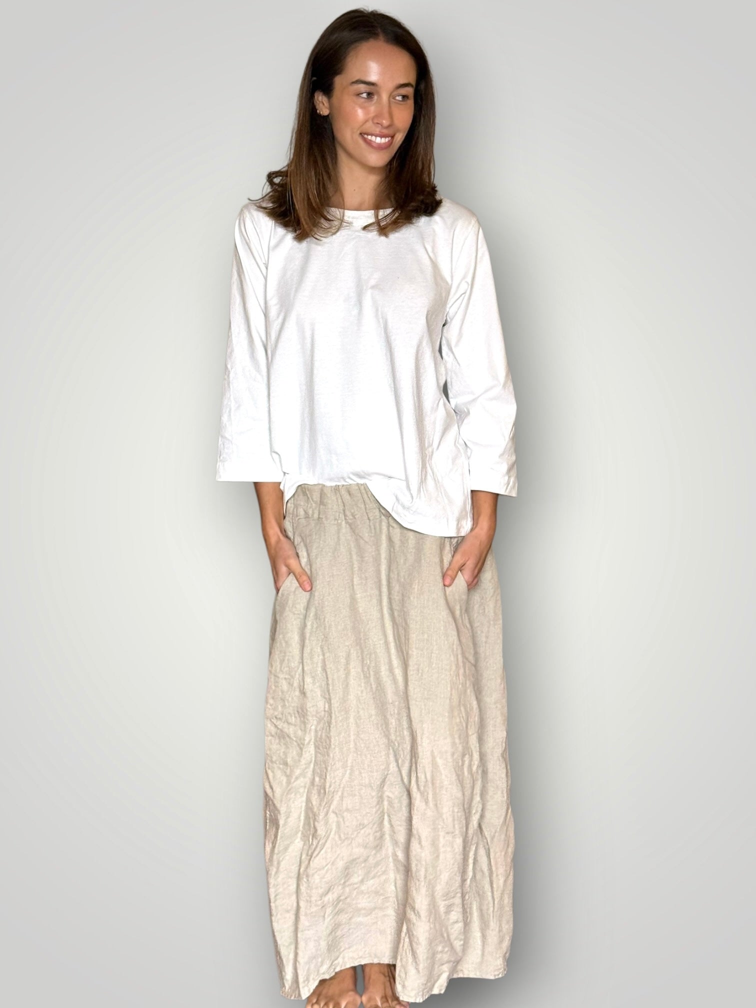 lana skirt-natural linen Apparel