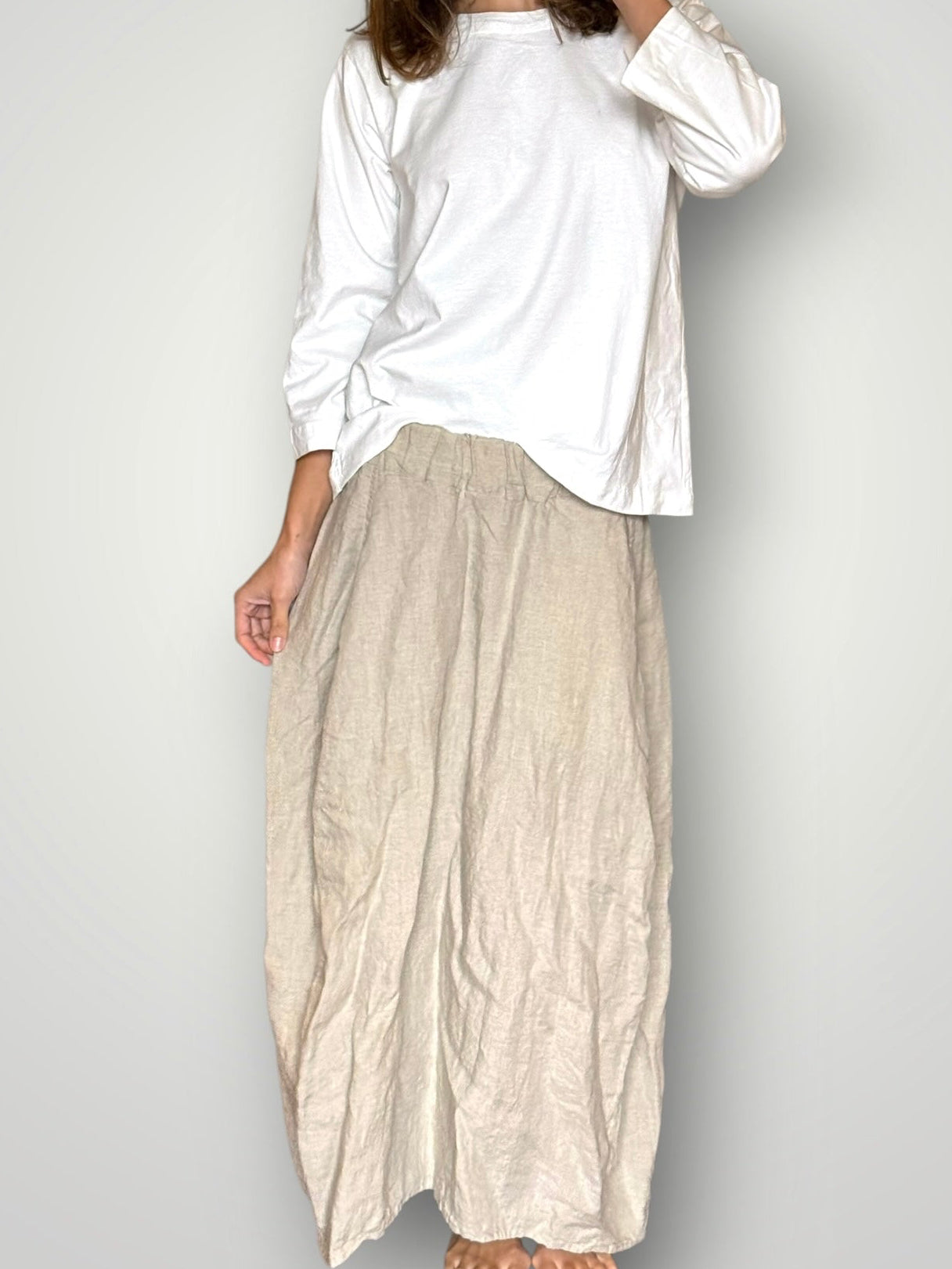 lana skirt-natural linen Apparel
