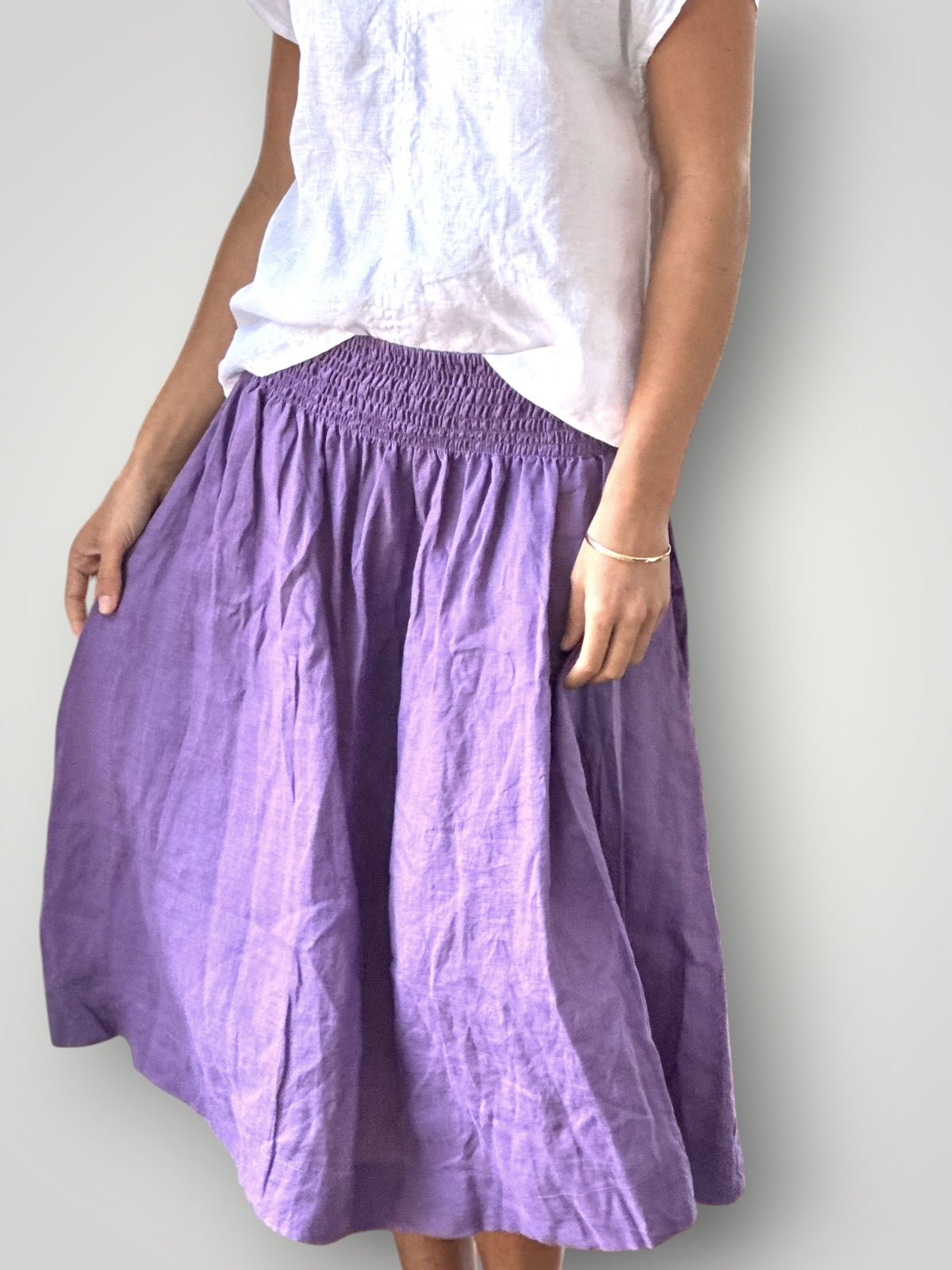 lola skirt - lilac linen Apparel