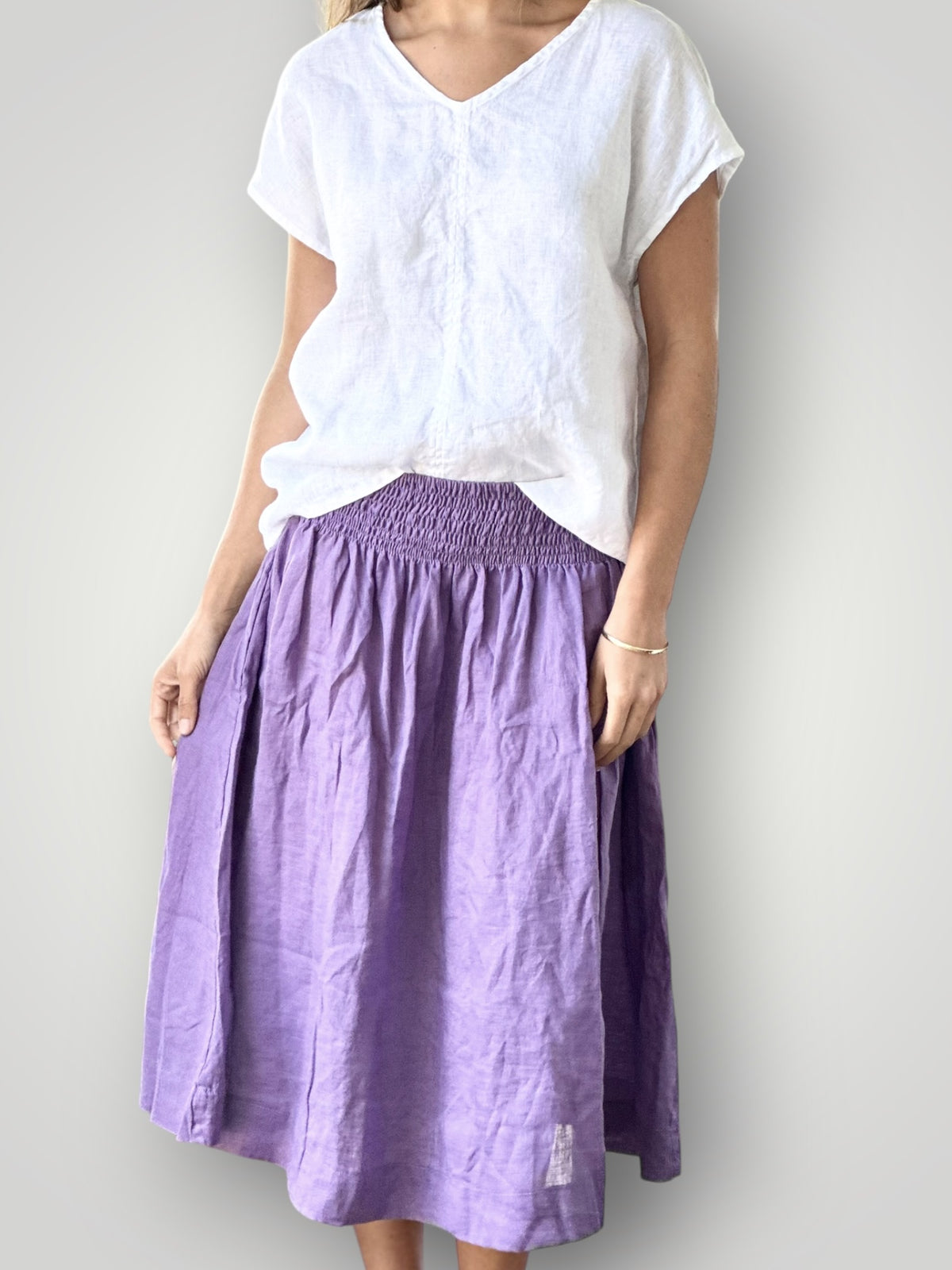 lola skirt - lilac linen Apparel