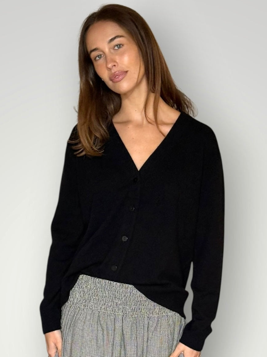 hannah cashmere v neck cardi- black General