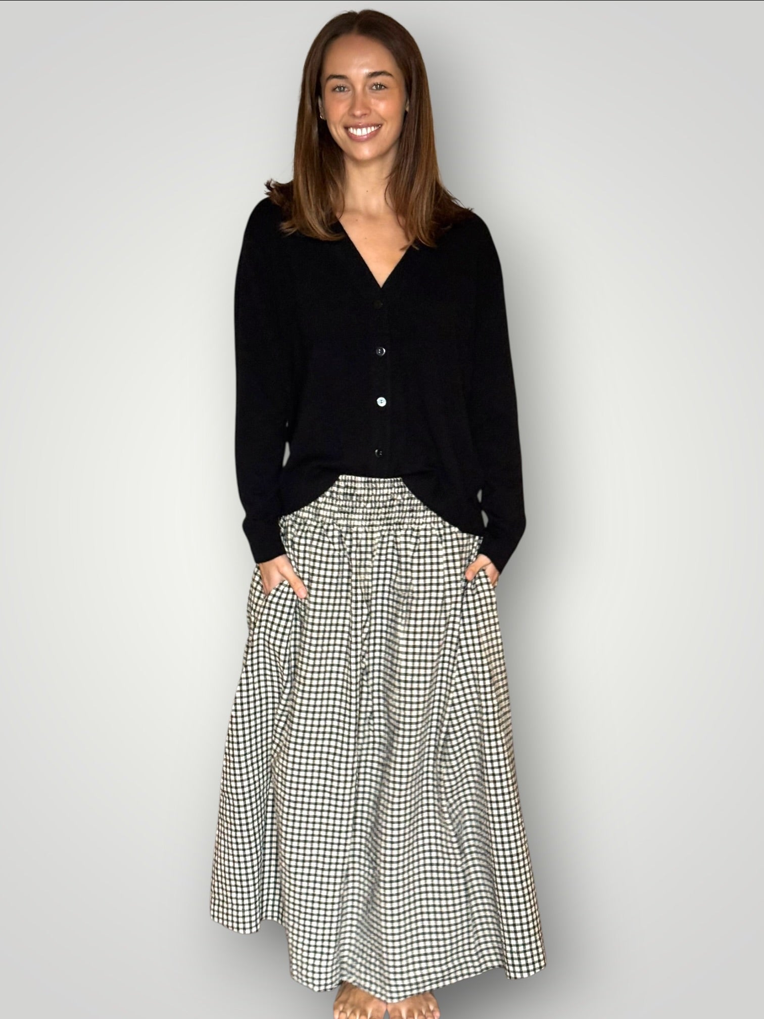 hannah cashmere/wool cardi-black