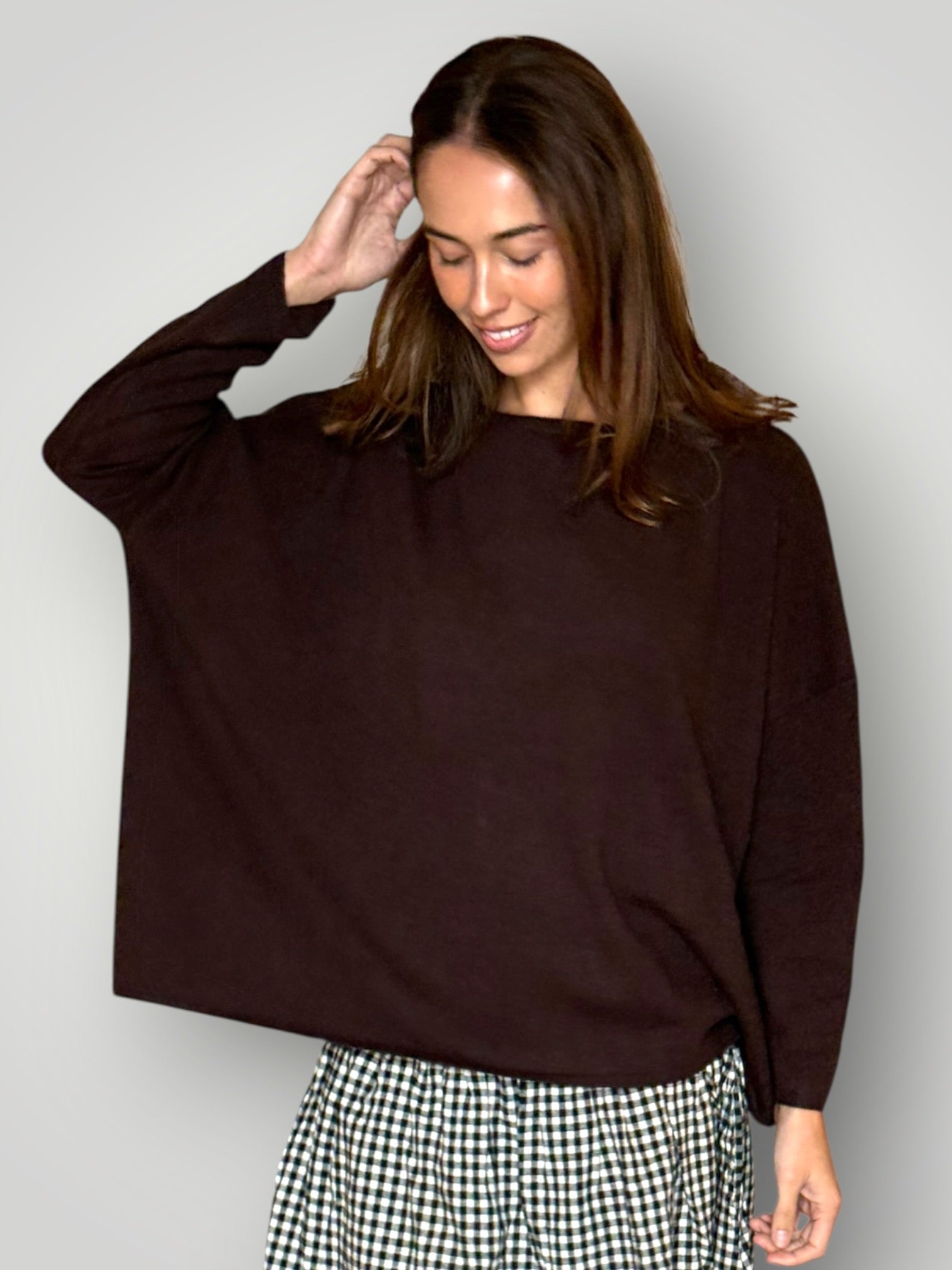 sophie cashmere knit-chocolate General