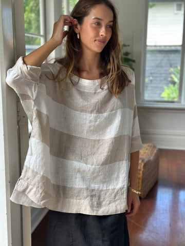 avril top - big natural stripe Apparel  