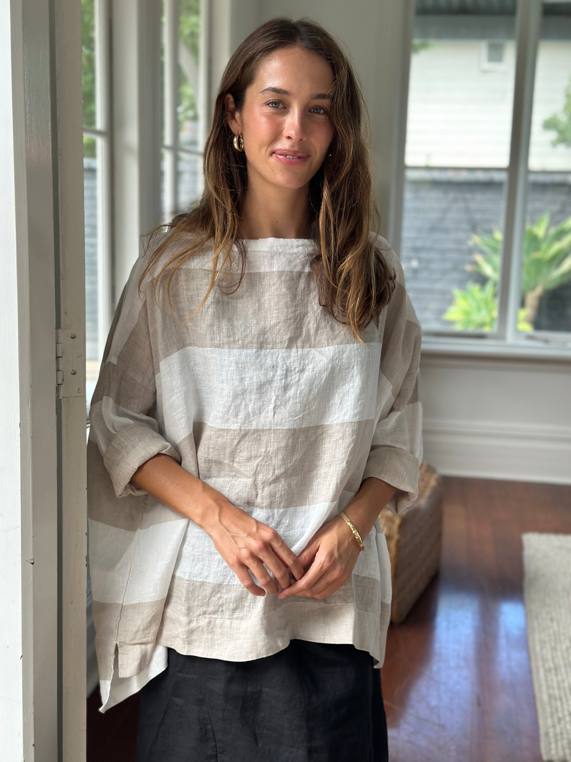 avril top - big natural stripe Apparel  