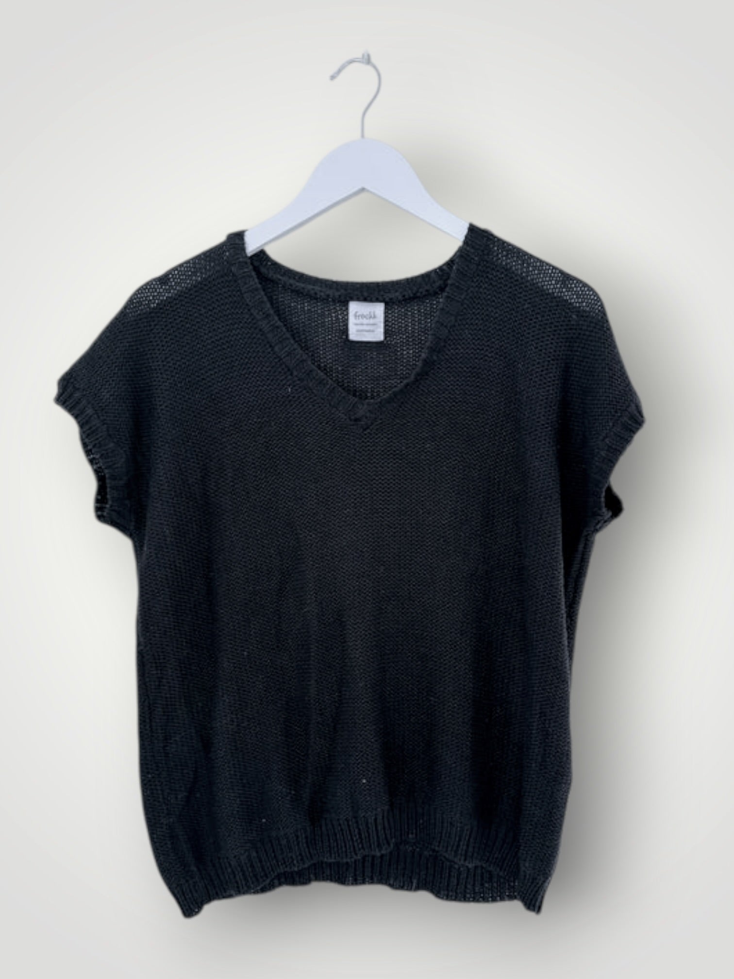 lara knit top - black cotton Apparel