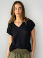lara knit top - black cotton Apparel