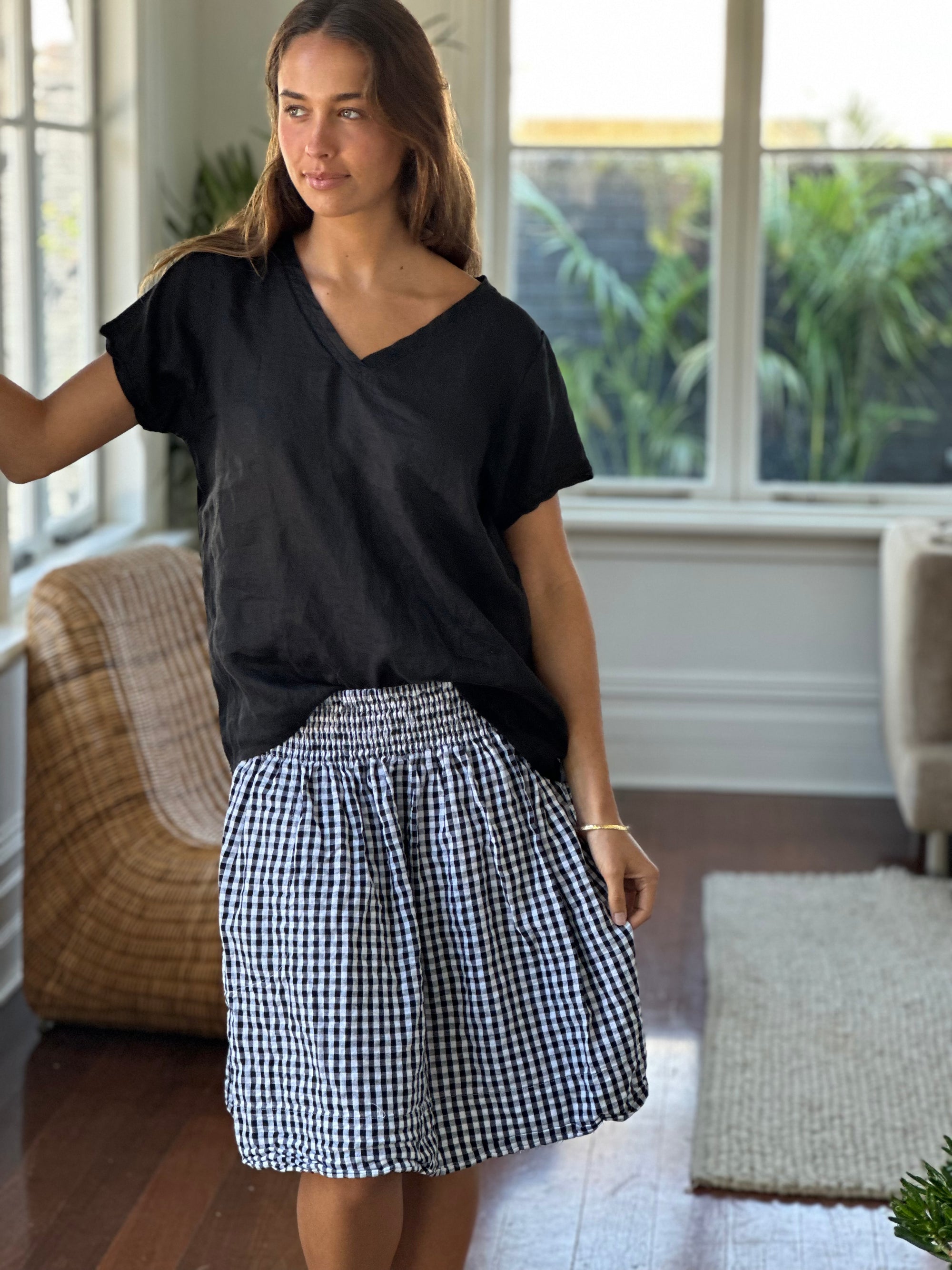 zoe skirt - black gingham Apparel  