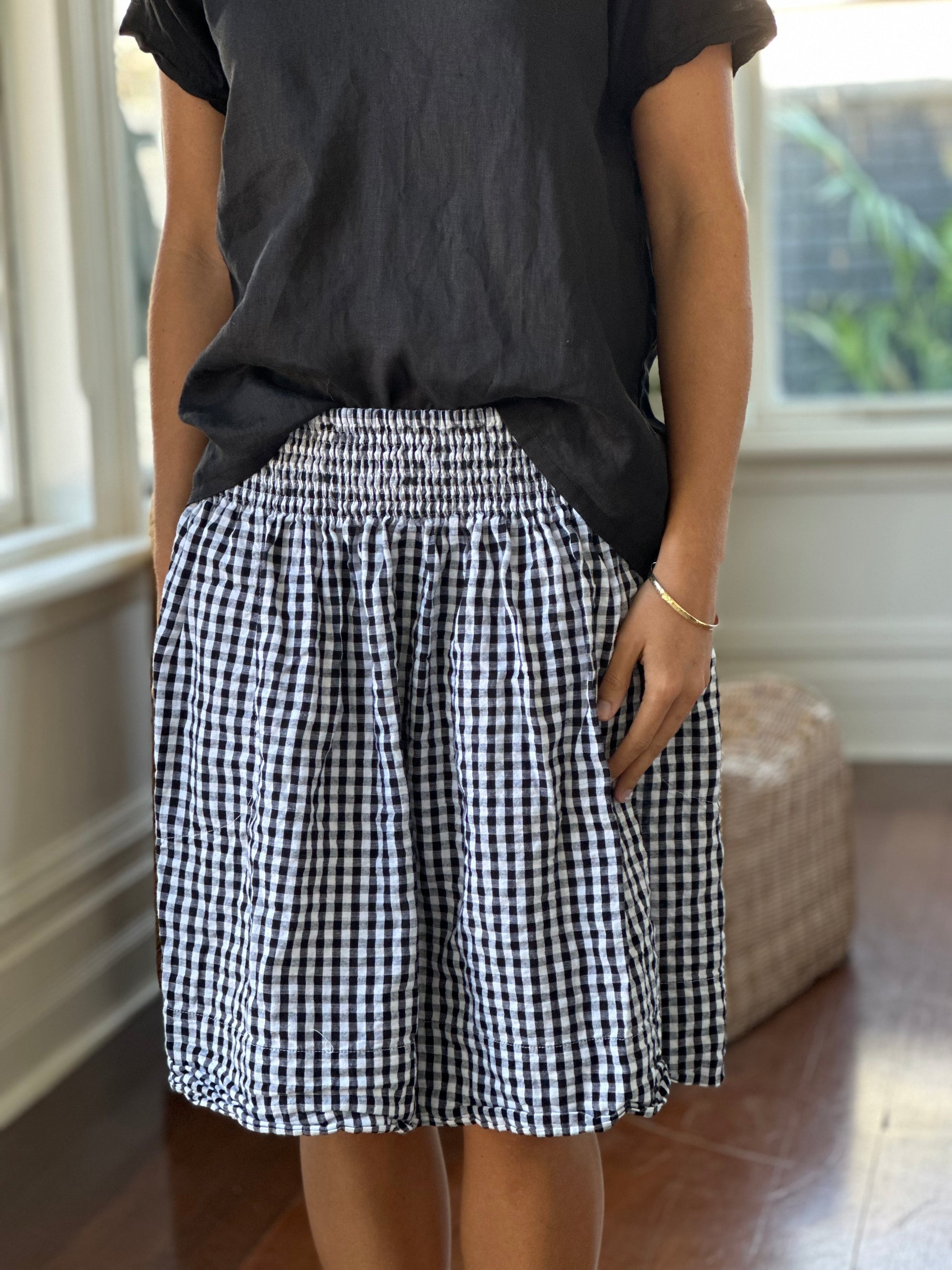 zoe skirt - black gingham Apparel  
