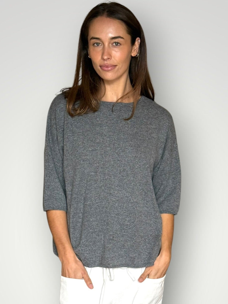 alexia cashmere top-dark grey General