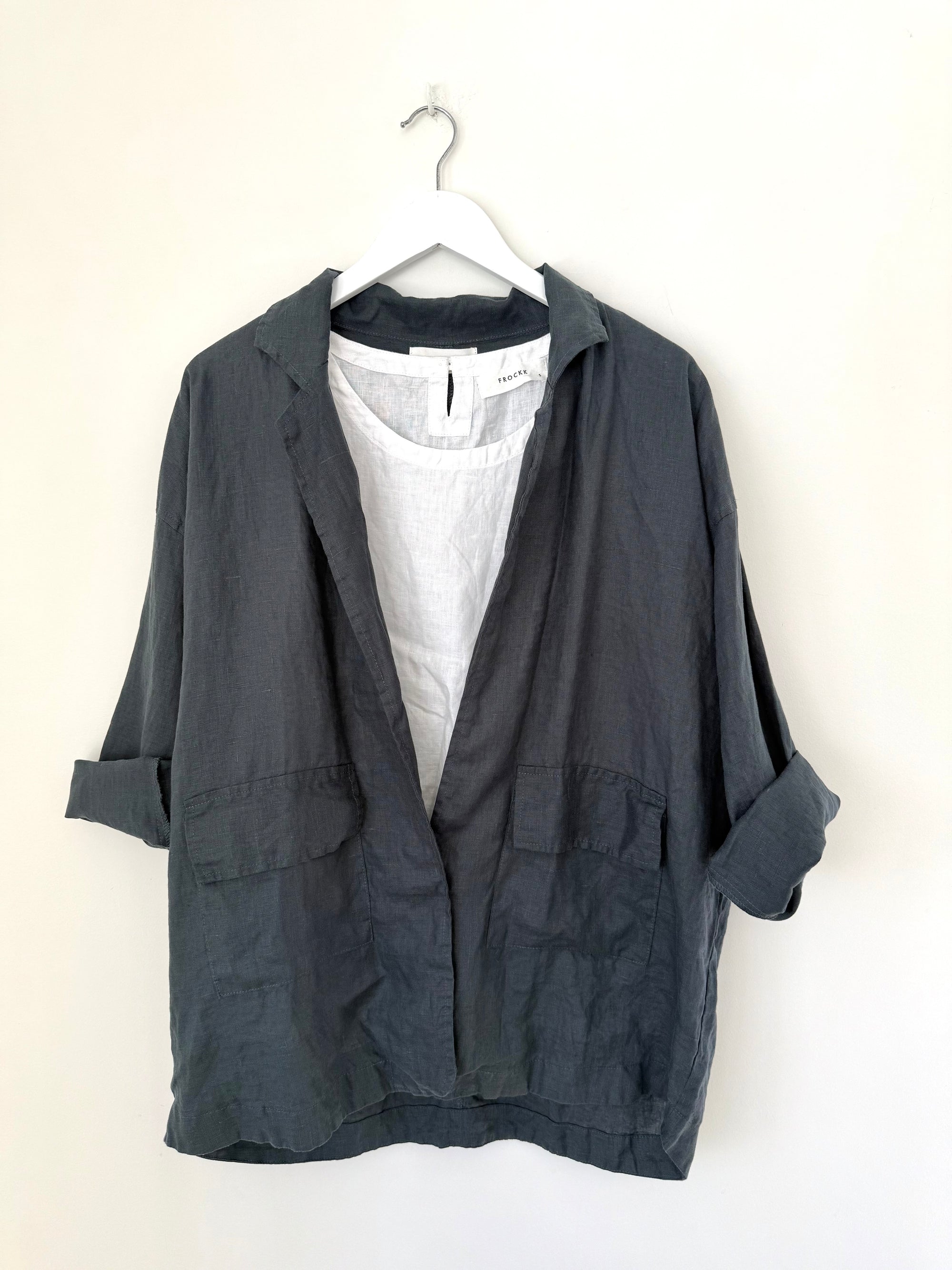 eden blazer - charcoal linen Shirts