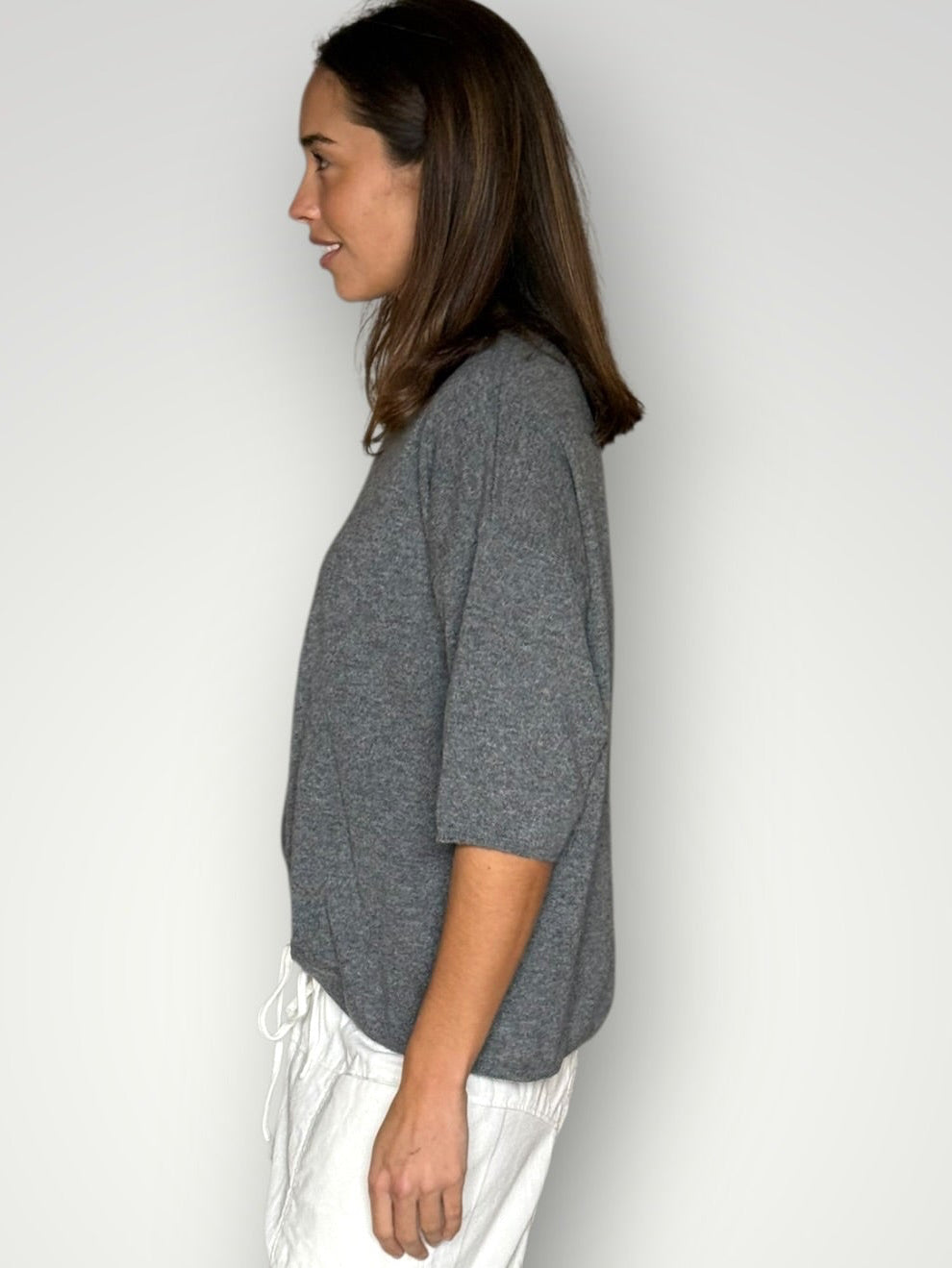 alexia cashmere top-dark grey General