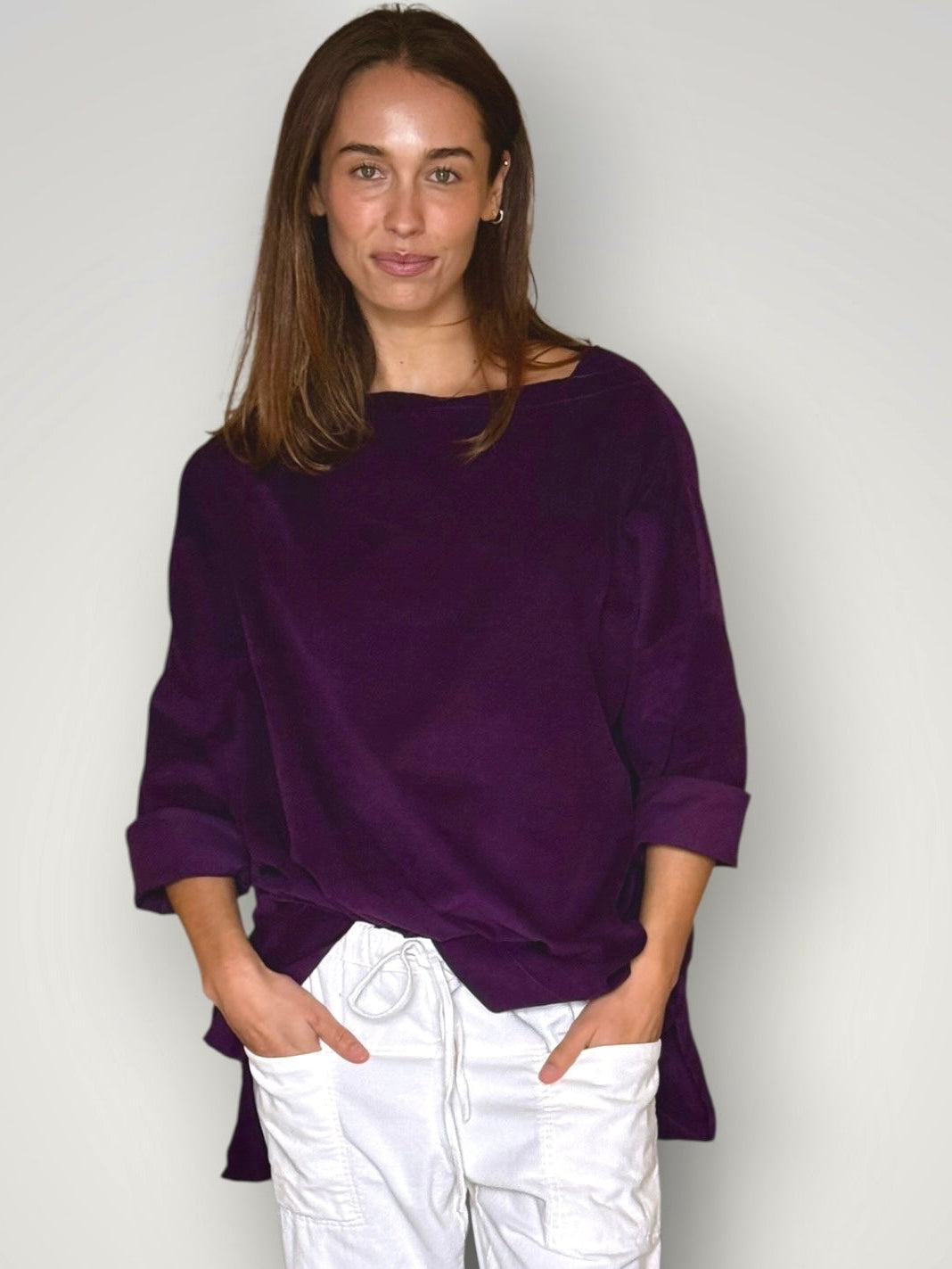 avril top -eggplant cord Apparel