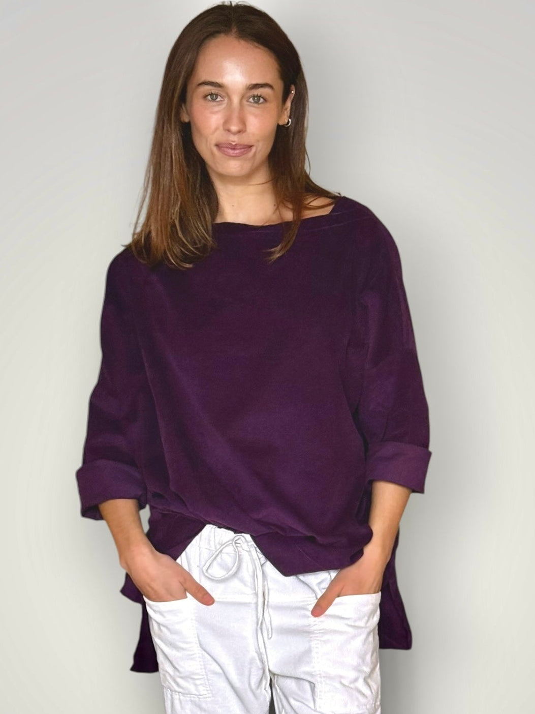 avril top -eggplant cord Apparel