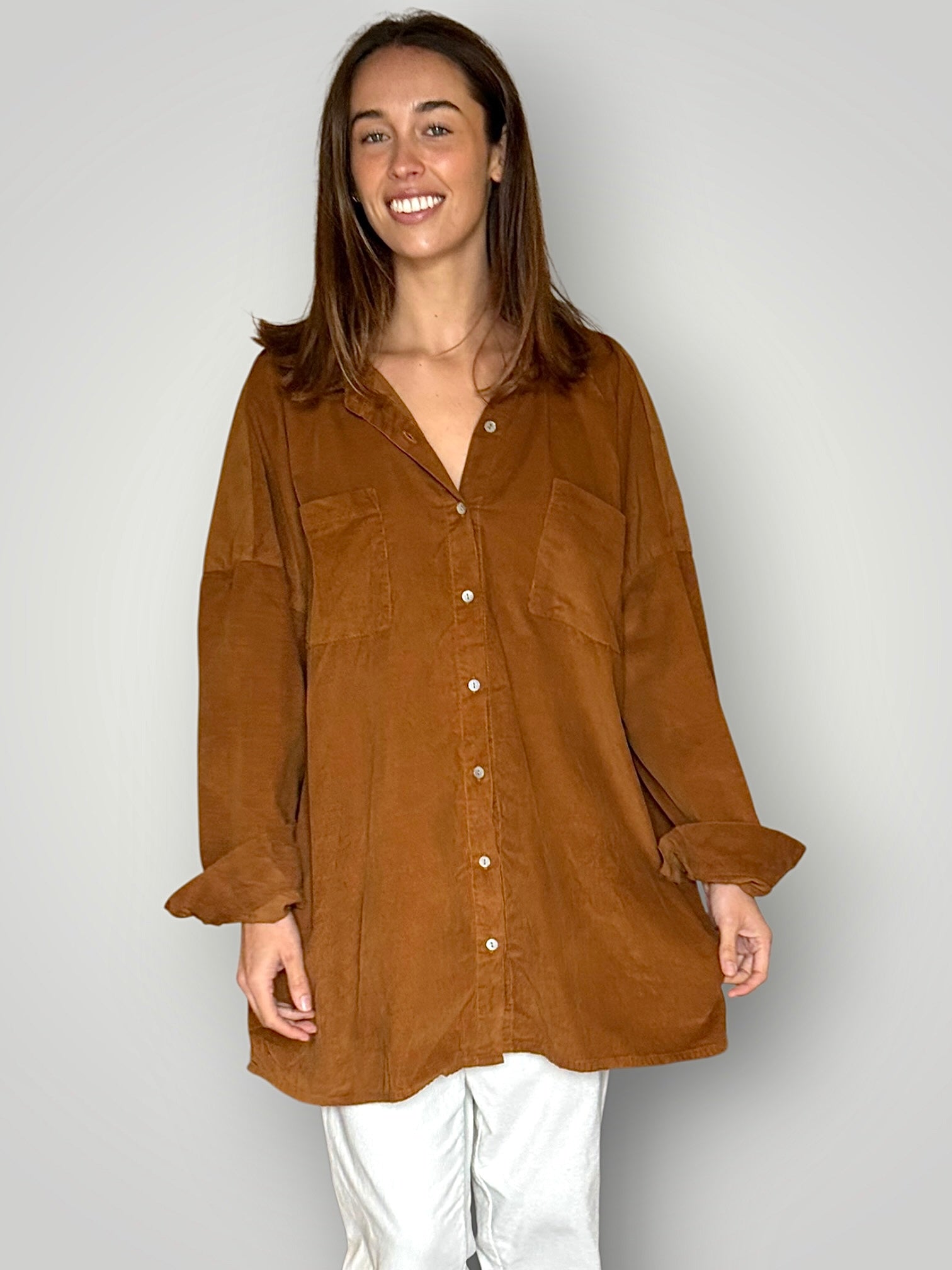 aiden oversized shirt -toffee cord Apparel