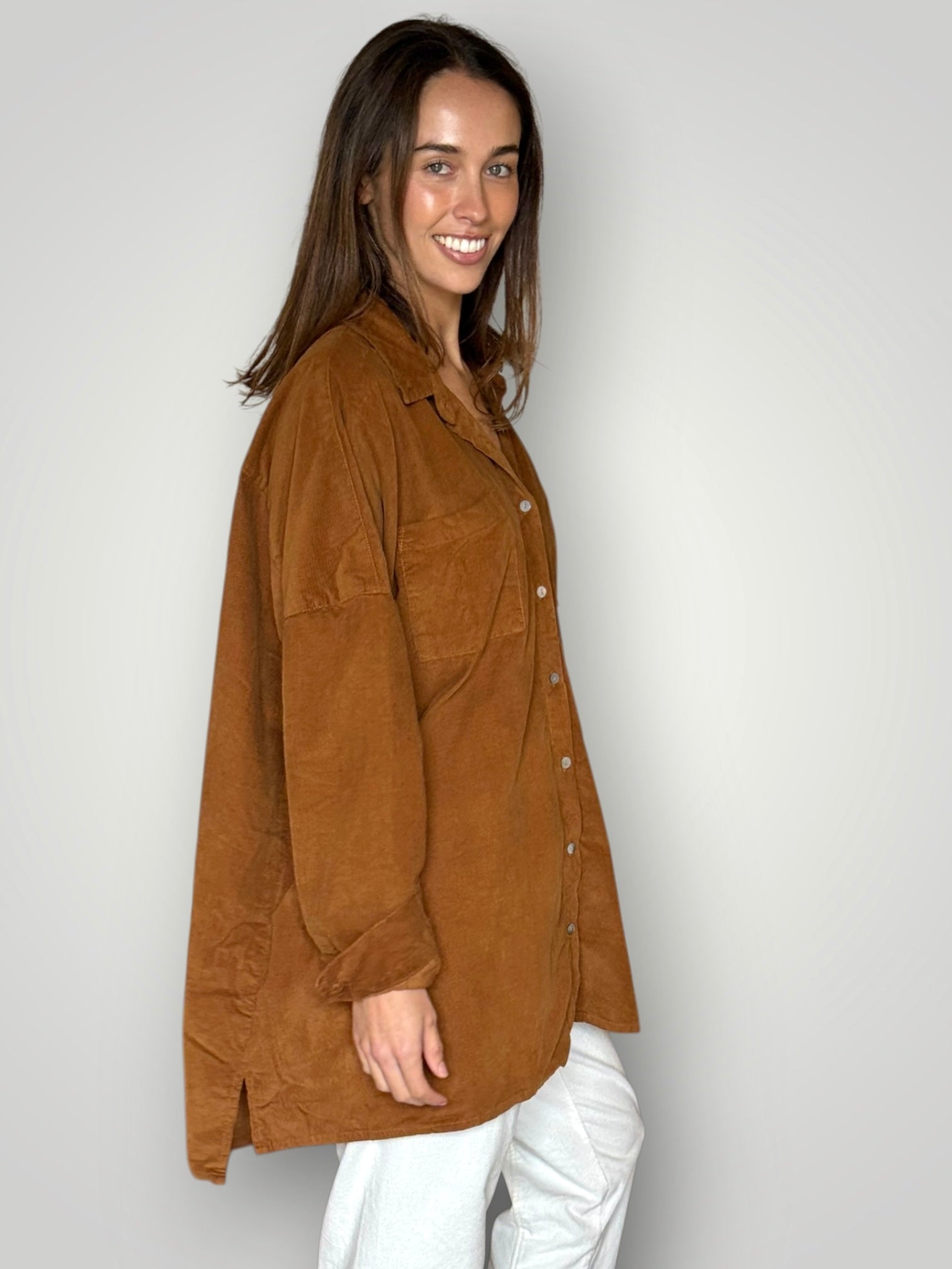 aiden oversized shirt -toffee cord Apparel