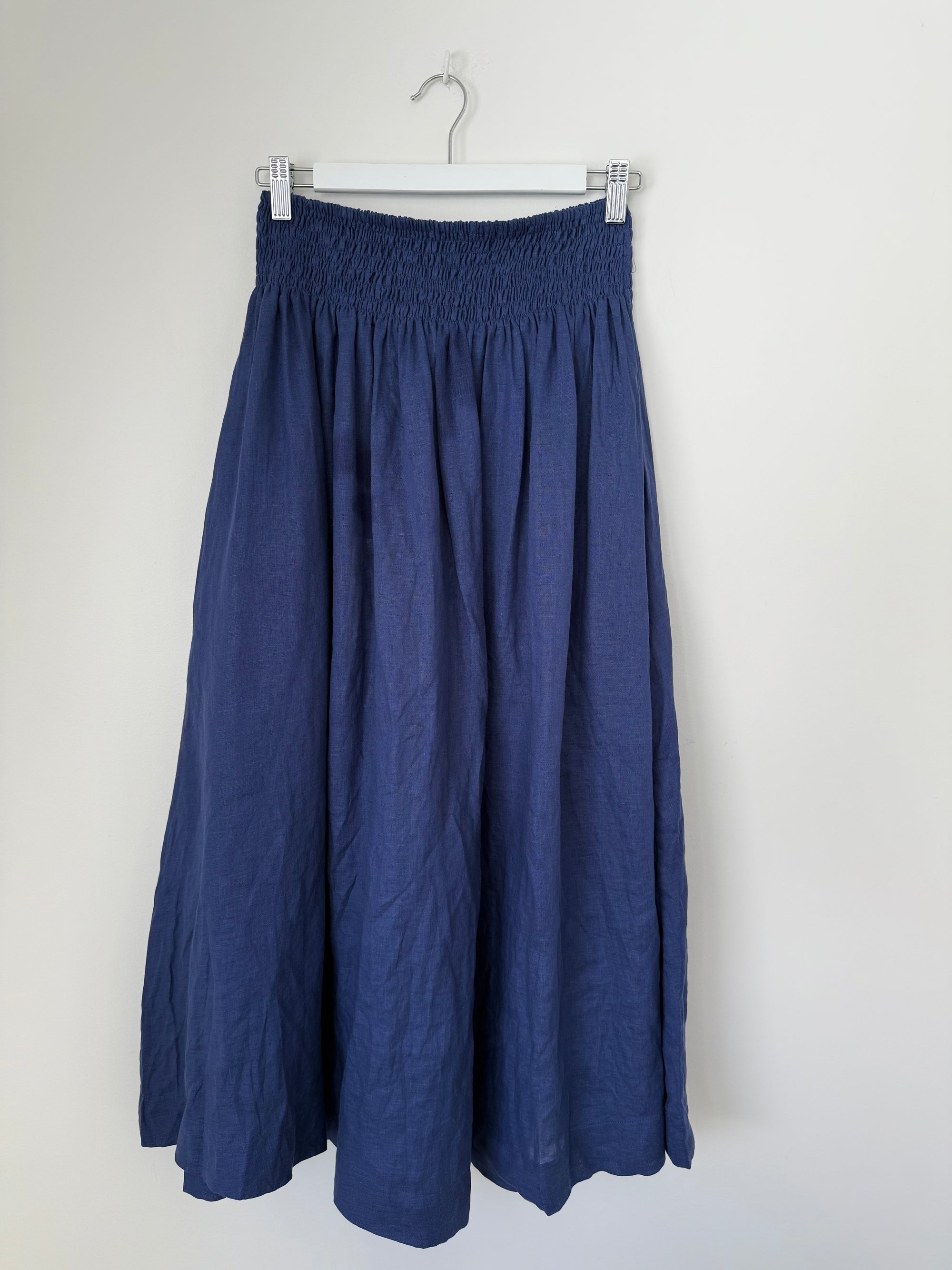 lulu skirt - blue dusk linen Apparel