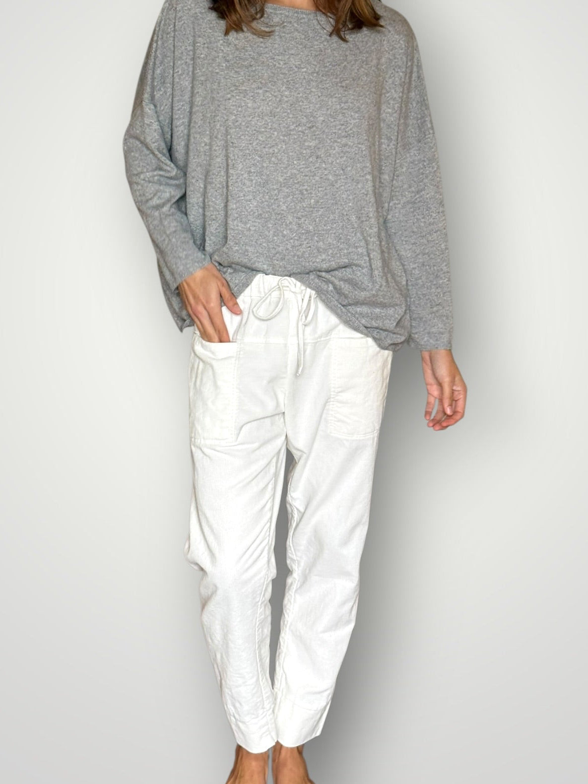dylan pant-chalk twill cotton Apparel