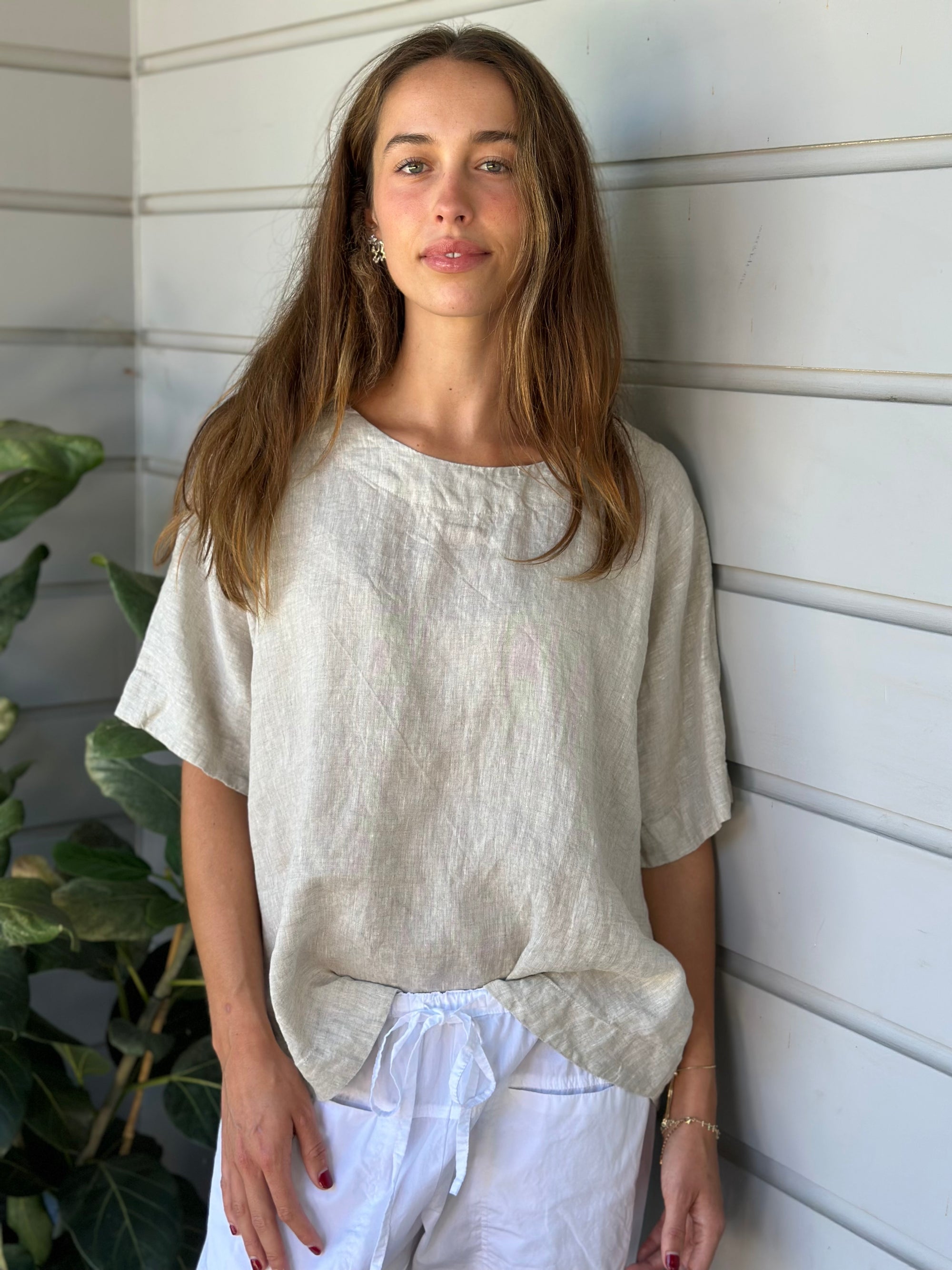 mia top - natural linen Apparel