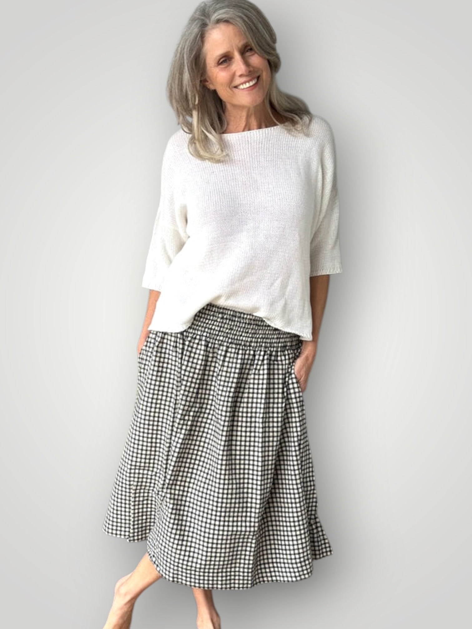 lola skirt - vintage black check Apparel