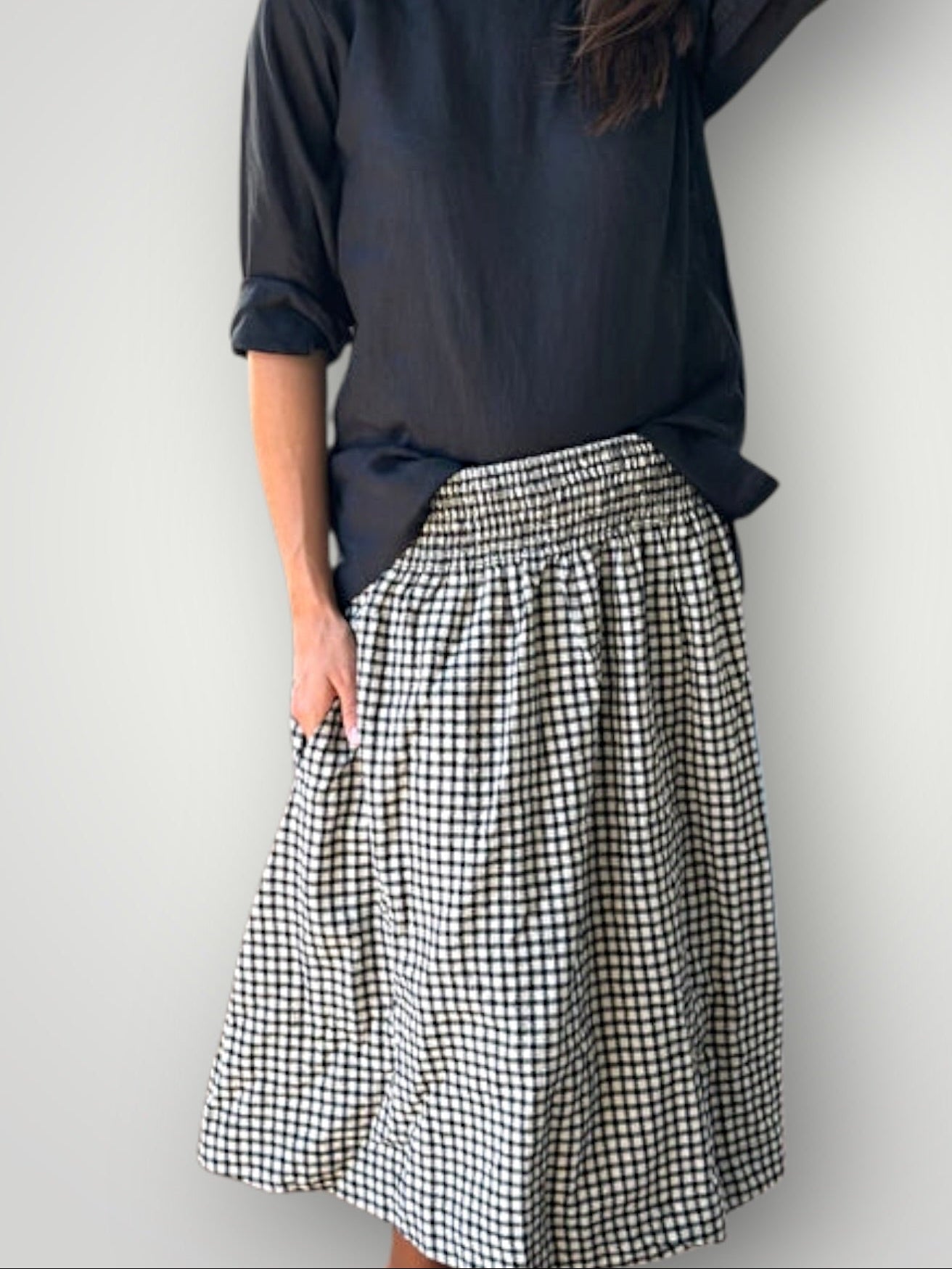 lola skirt - vintage black check Apparel