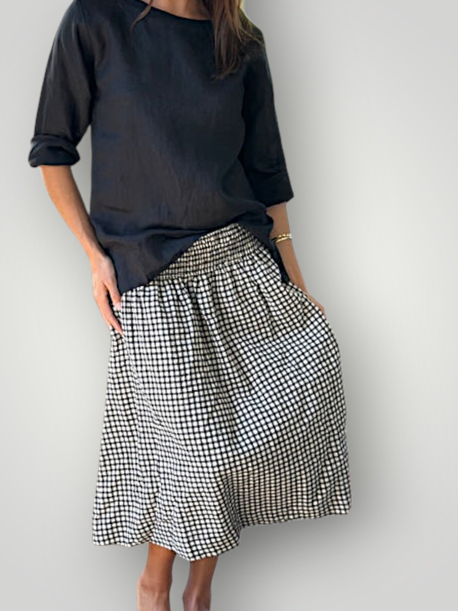 lola skirt - vintage black check Apparel