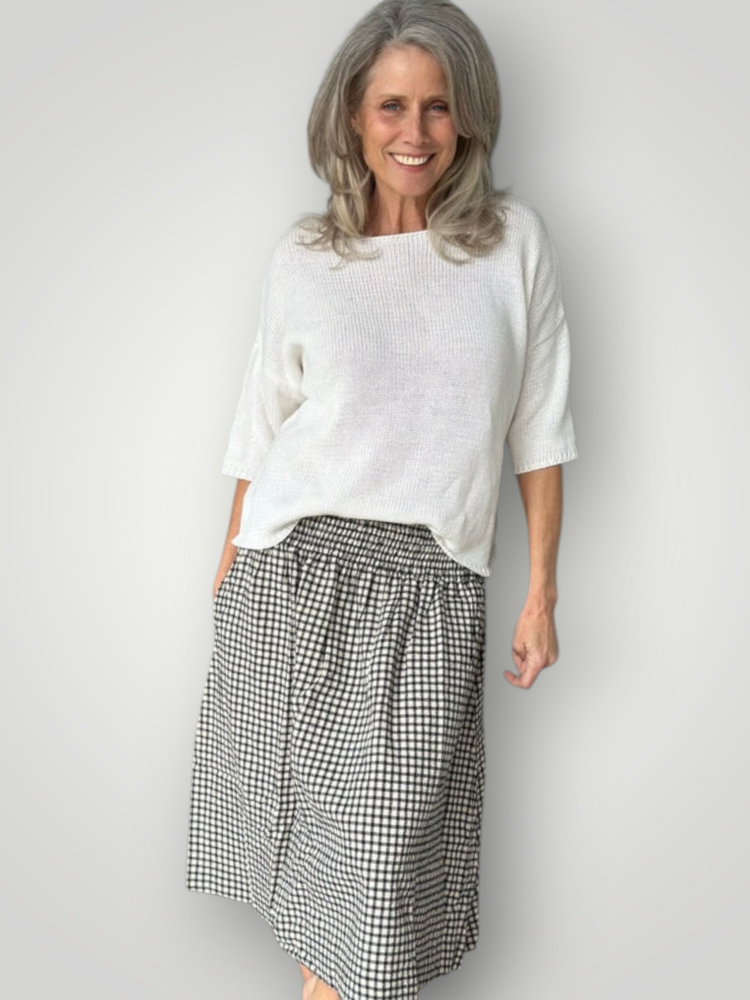 lola skirt - vintage black check Apparel