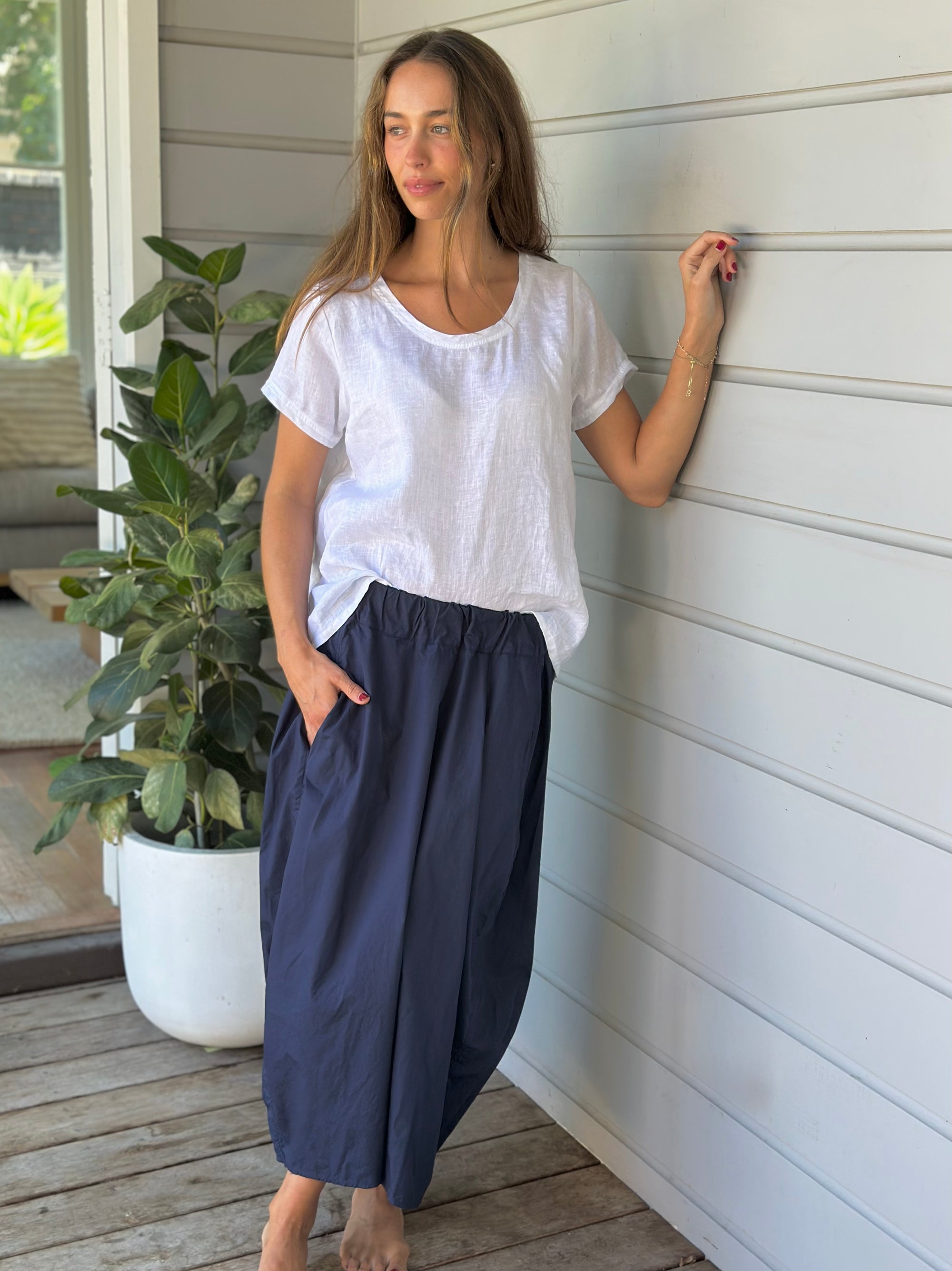 lana skirt - navy cotton Apparel
