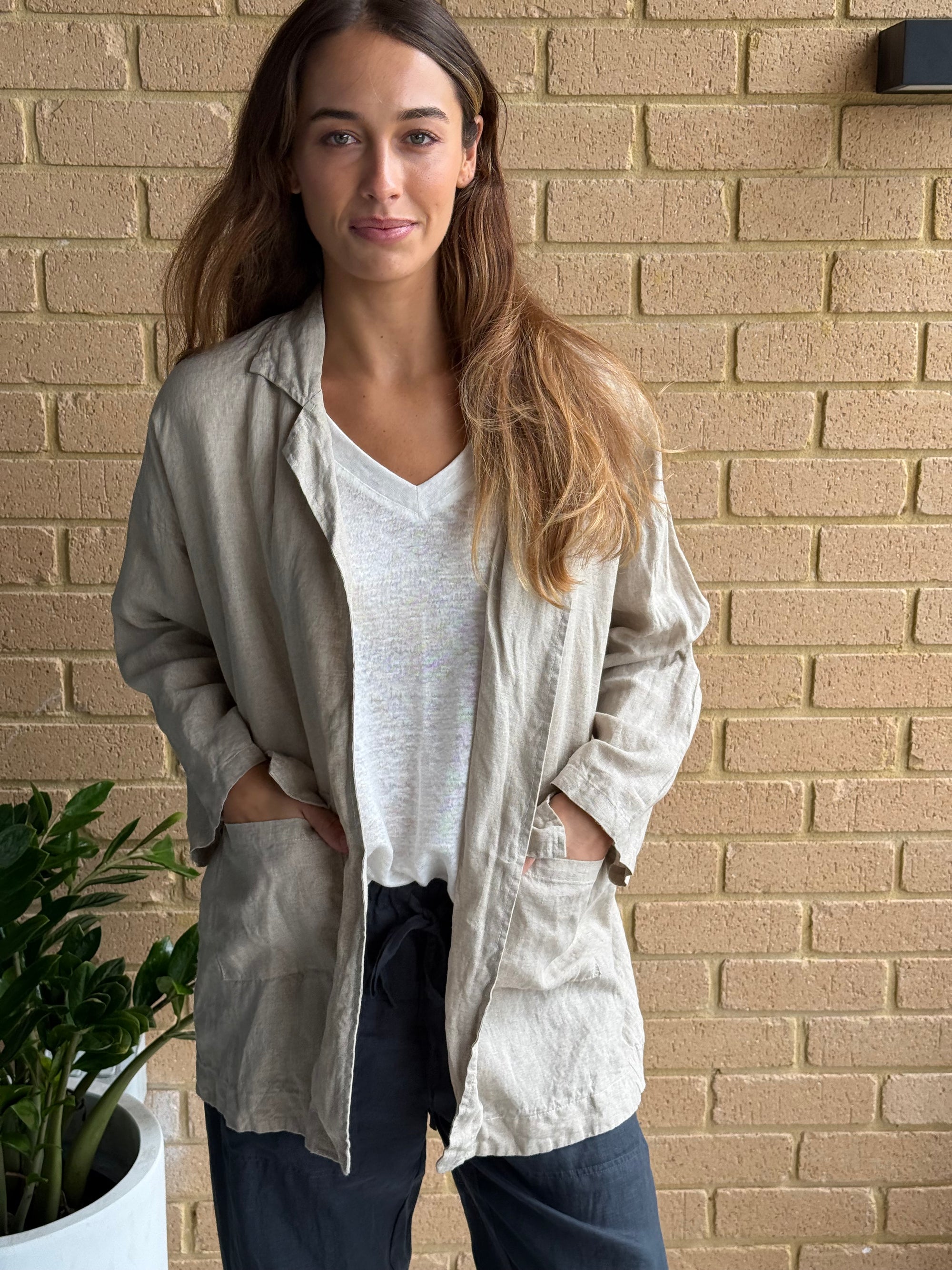 eden blazer - natural linen Shirts