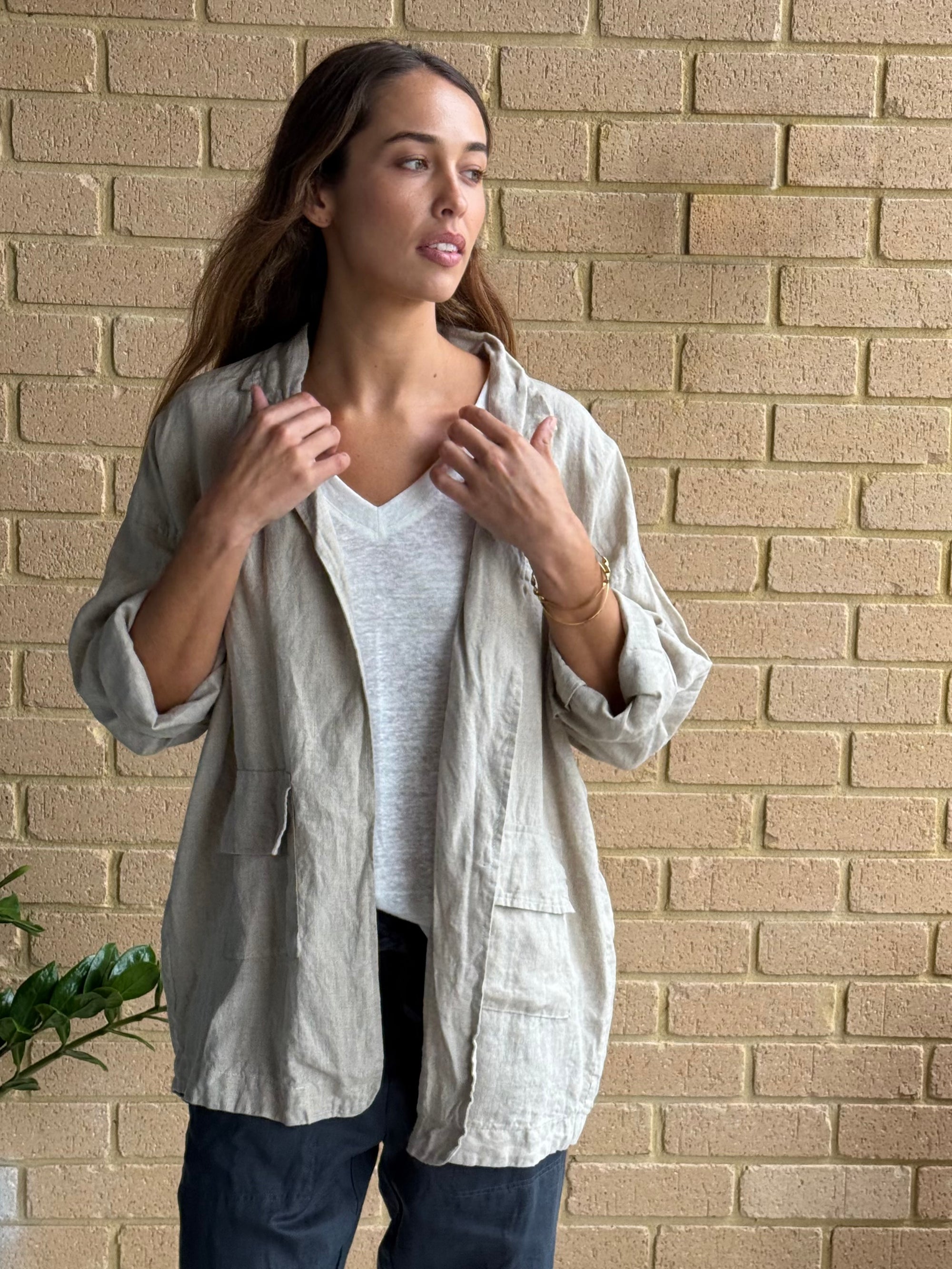 eden blazer - natural linen Shirts