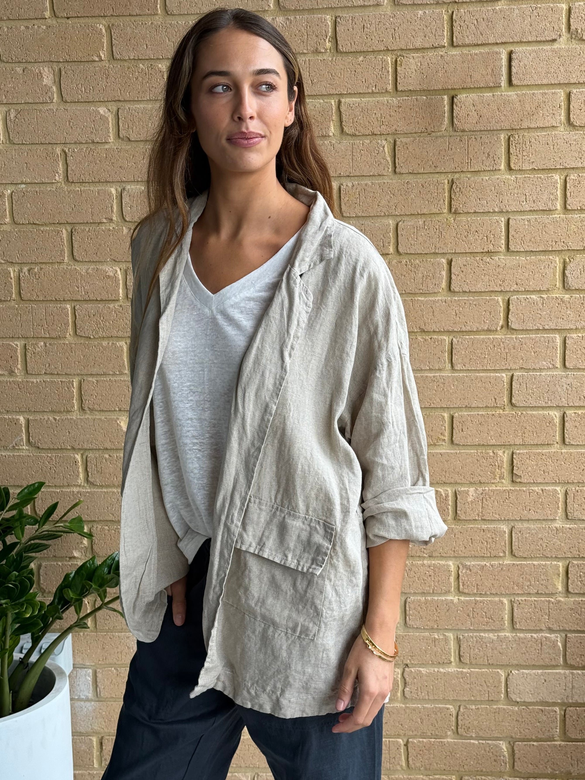 eden blazer - natural linen Shirts