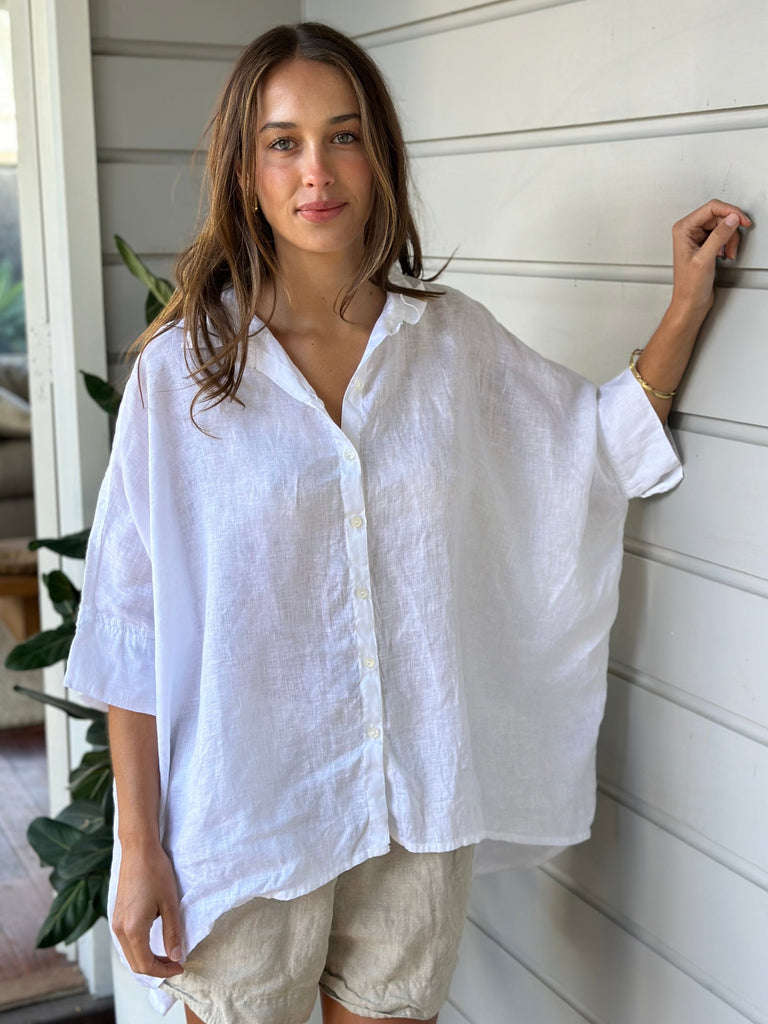 issey shirt - white linen Apparel  