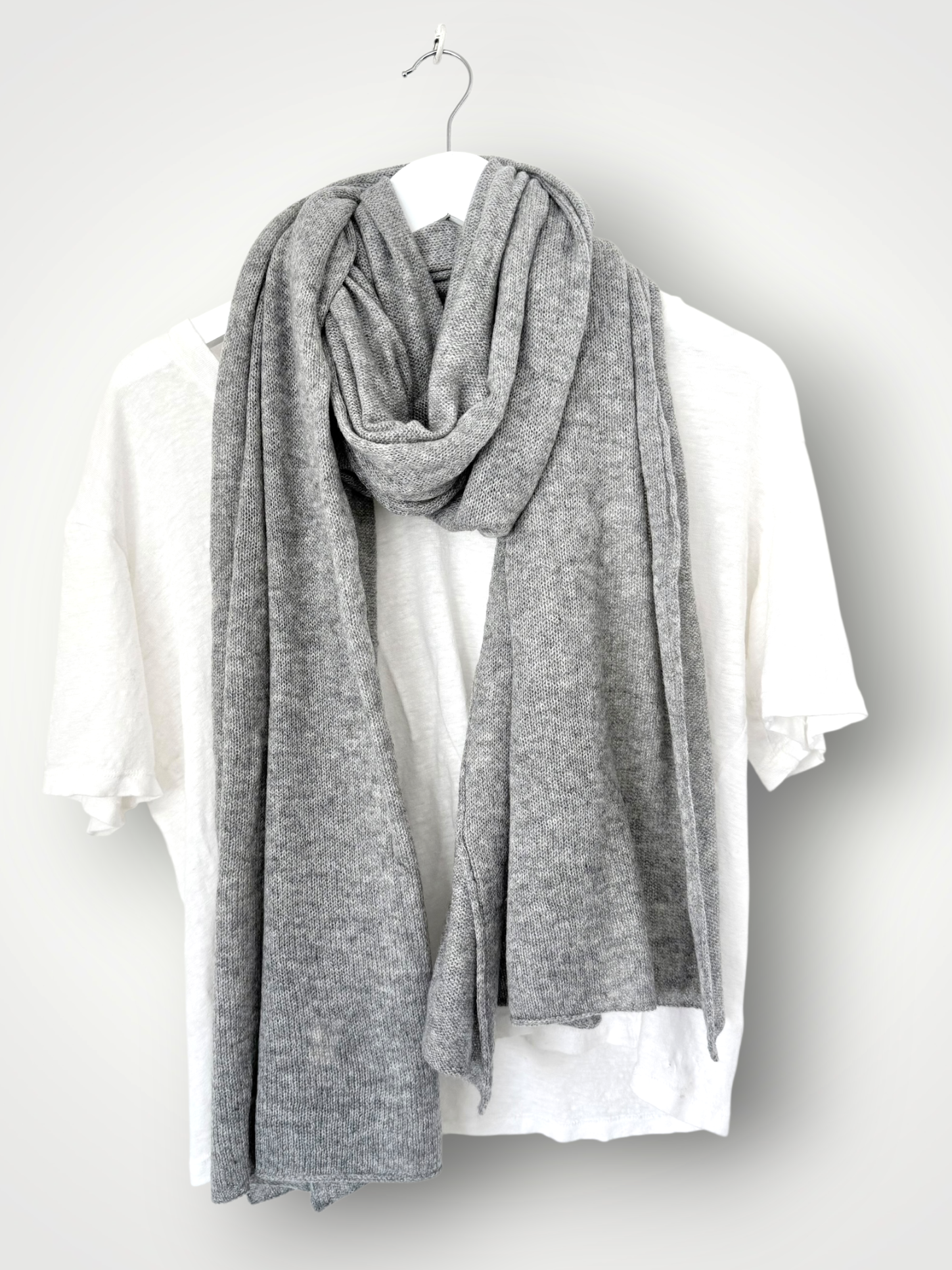 pure cashmere scarf/wrap- soft grey Apparel