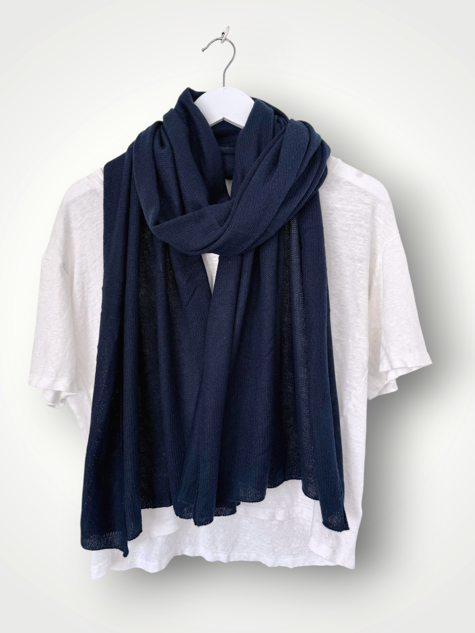 pure cashmere scarf/wrap- navy