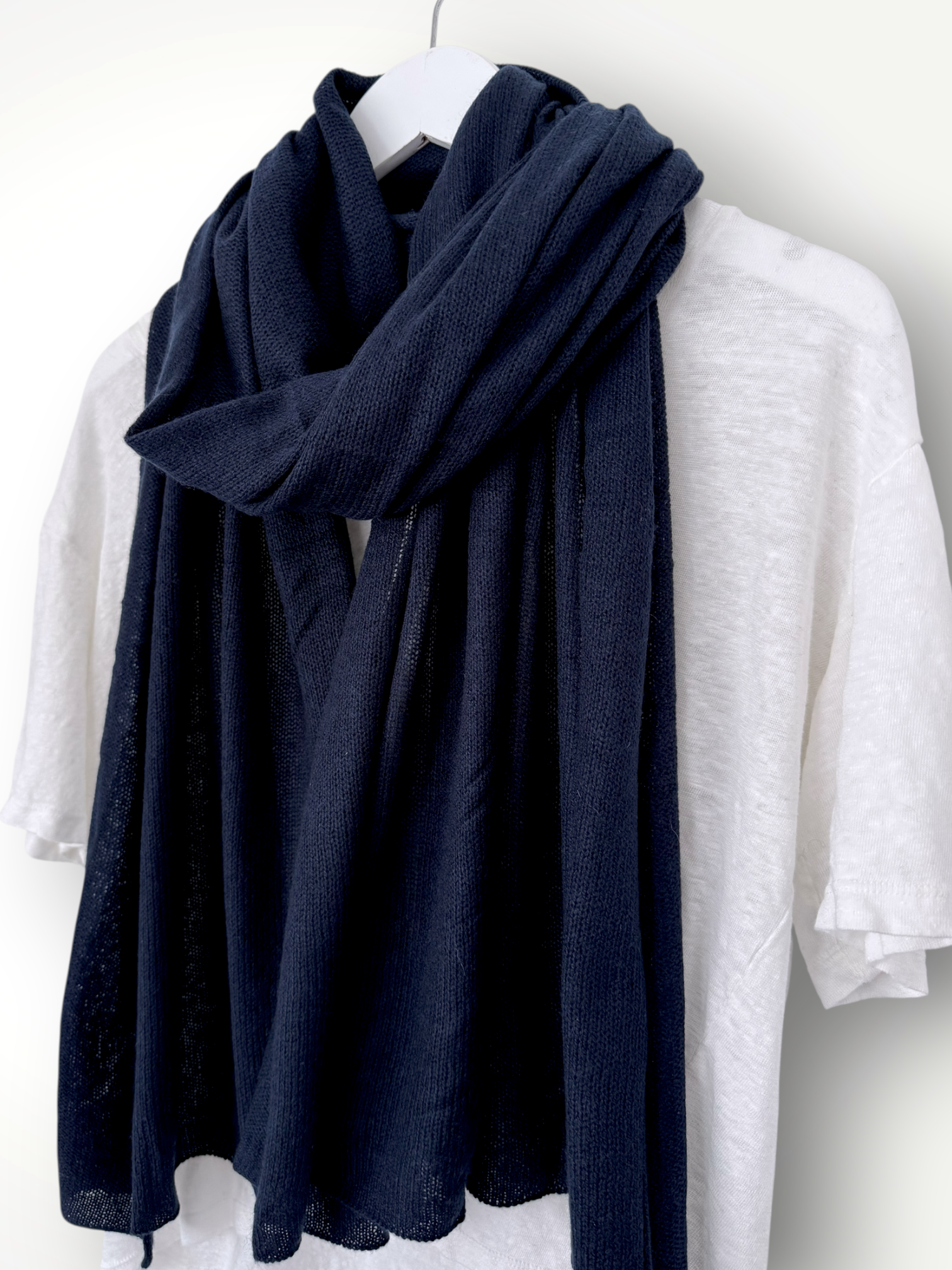 pure cashmere scarf/wrap- navy