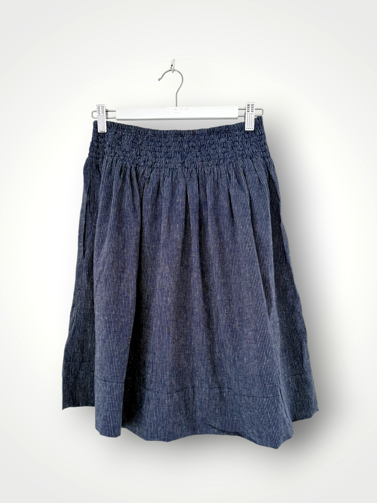 zoe skirt - fine navy stripe