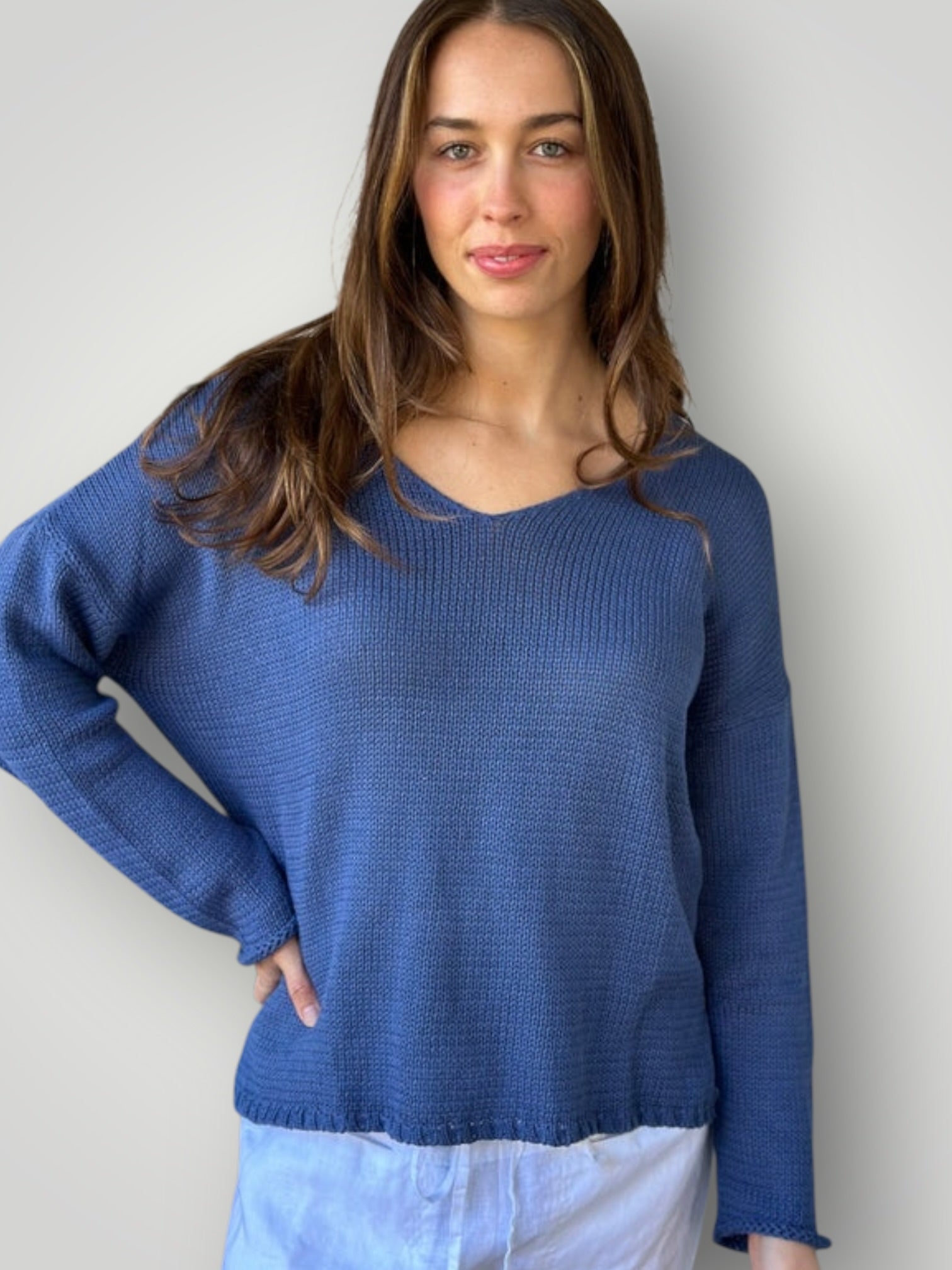 jamie cotton knit - denim Apparel