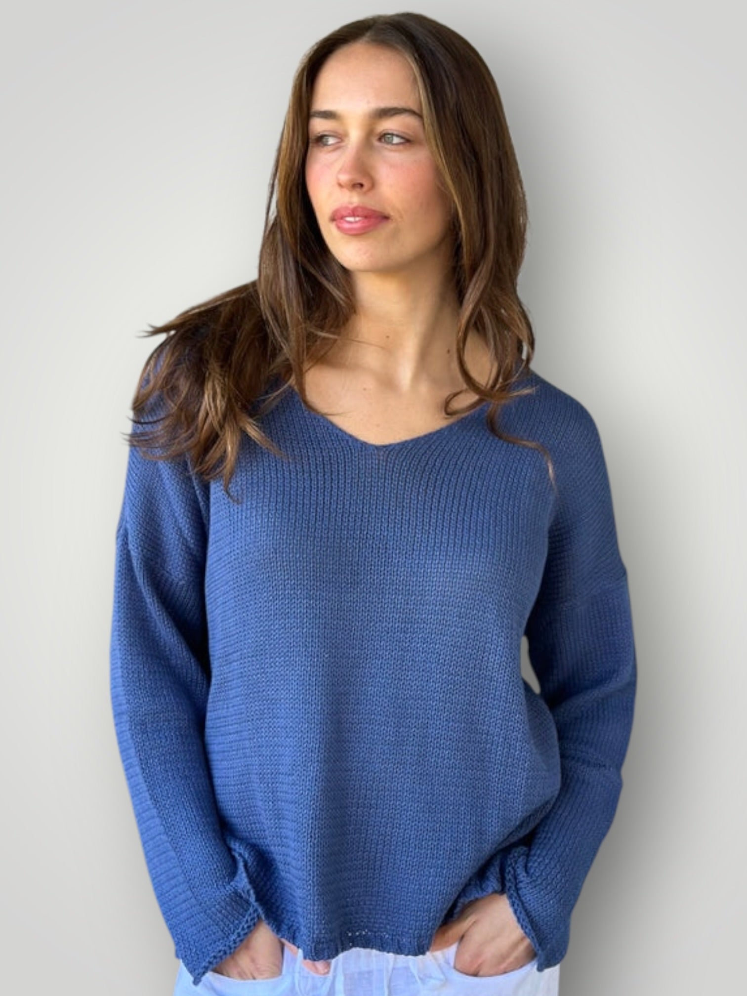 jamie cotton knit - denim Apparel