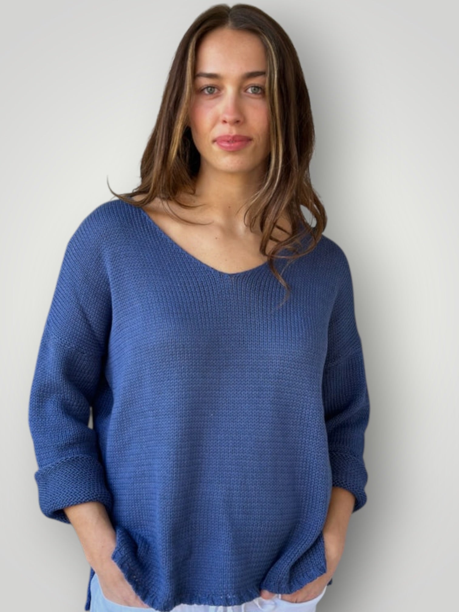 jamie cotton knit - denim Apparel