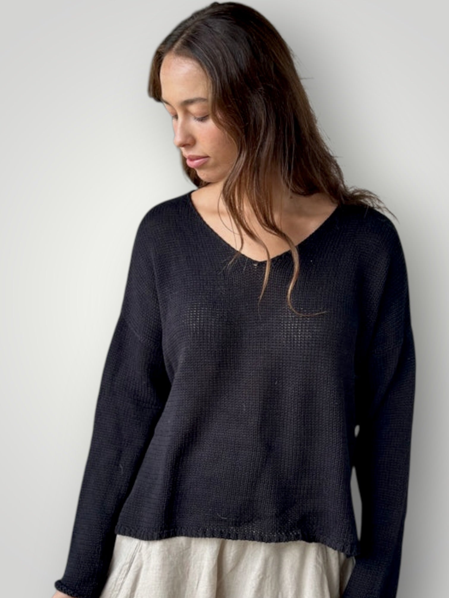 jamie cotton knit - black Apparel