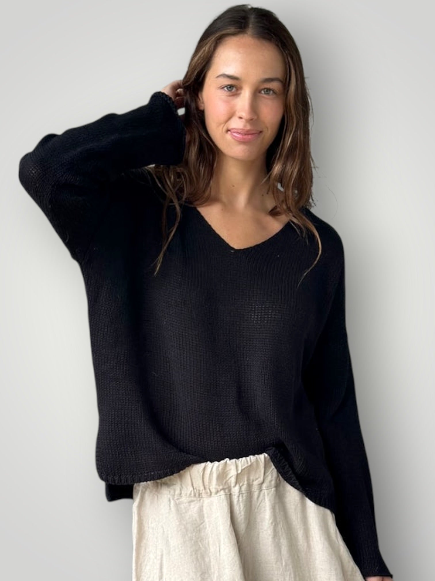 jamie cotton knit - black Apparel