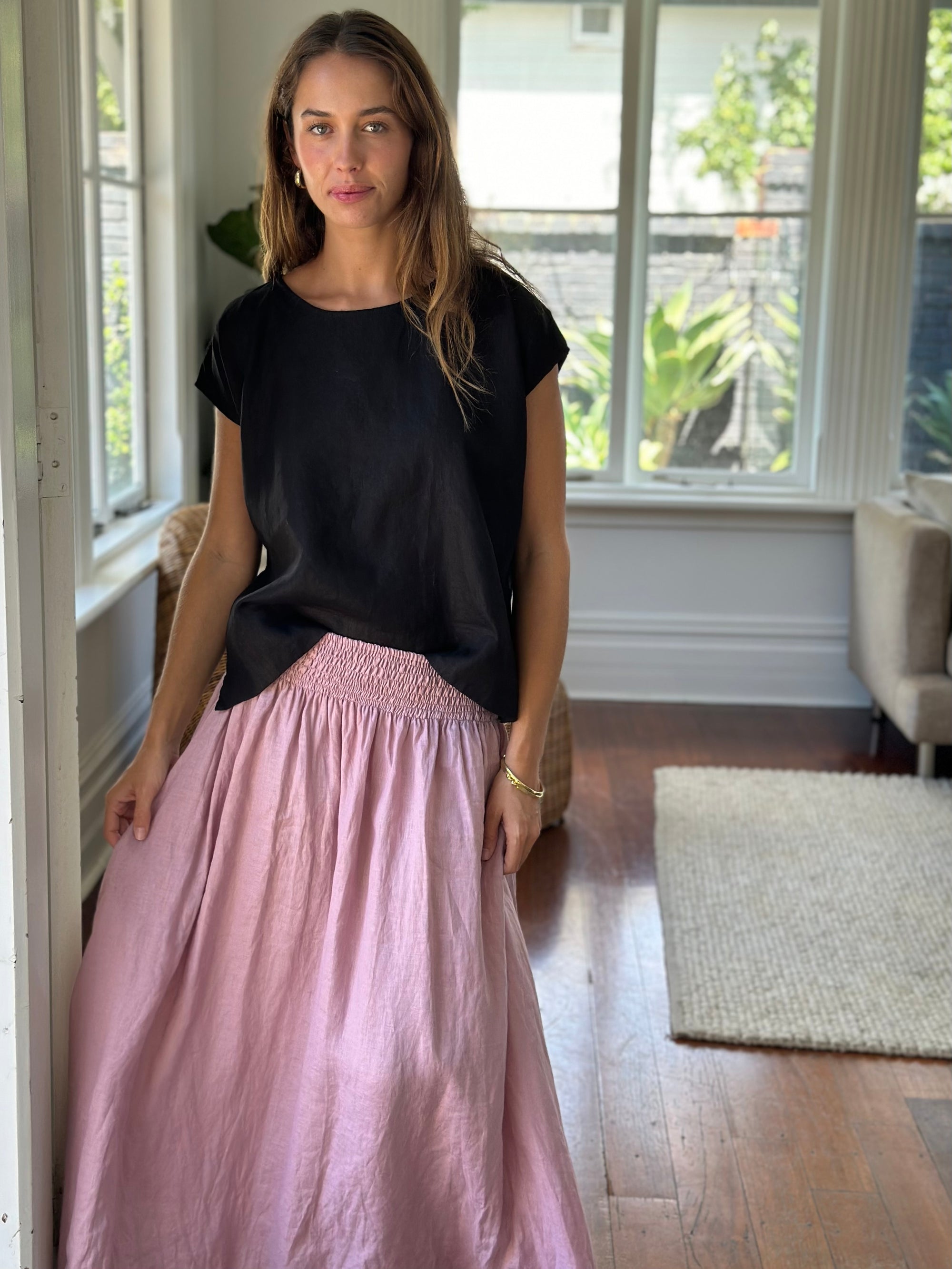 lulu skirt - dusty rose linen Apparel  