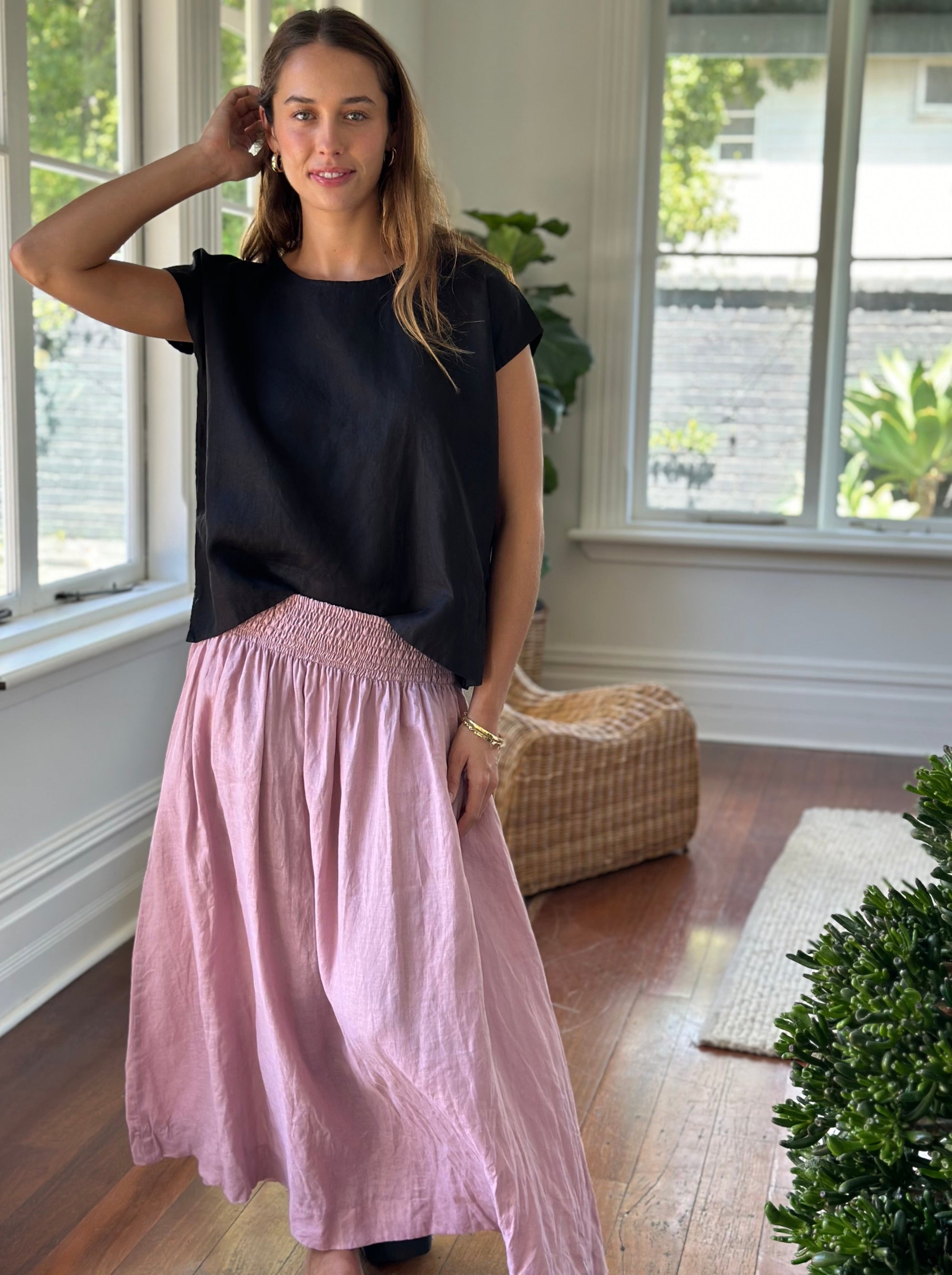 lulu skirt - dusty rose linen Apparel  