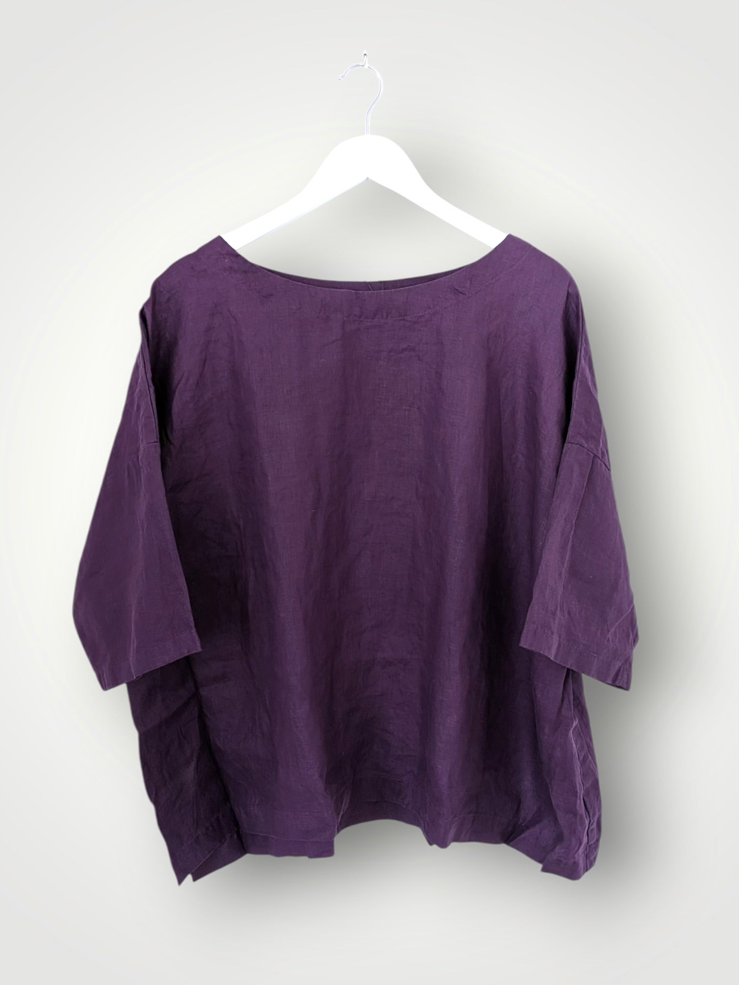 marita top - eggplant linen Apparel