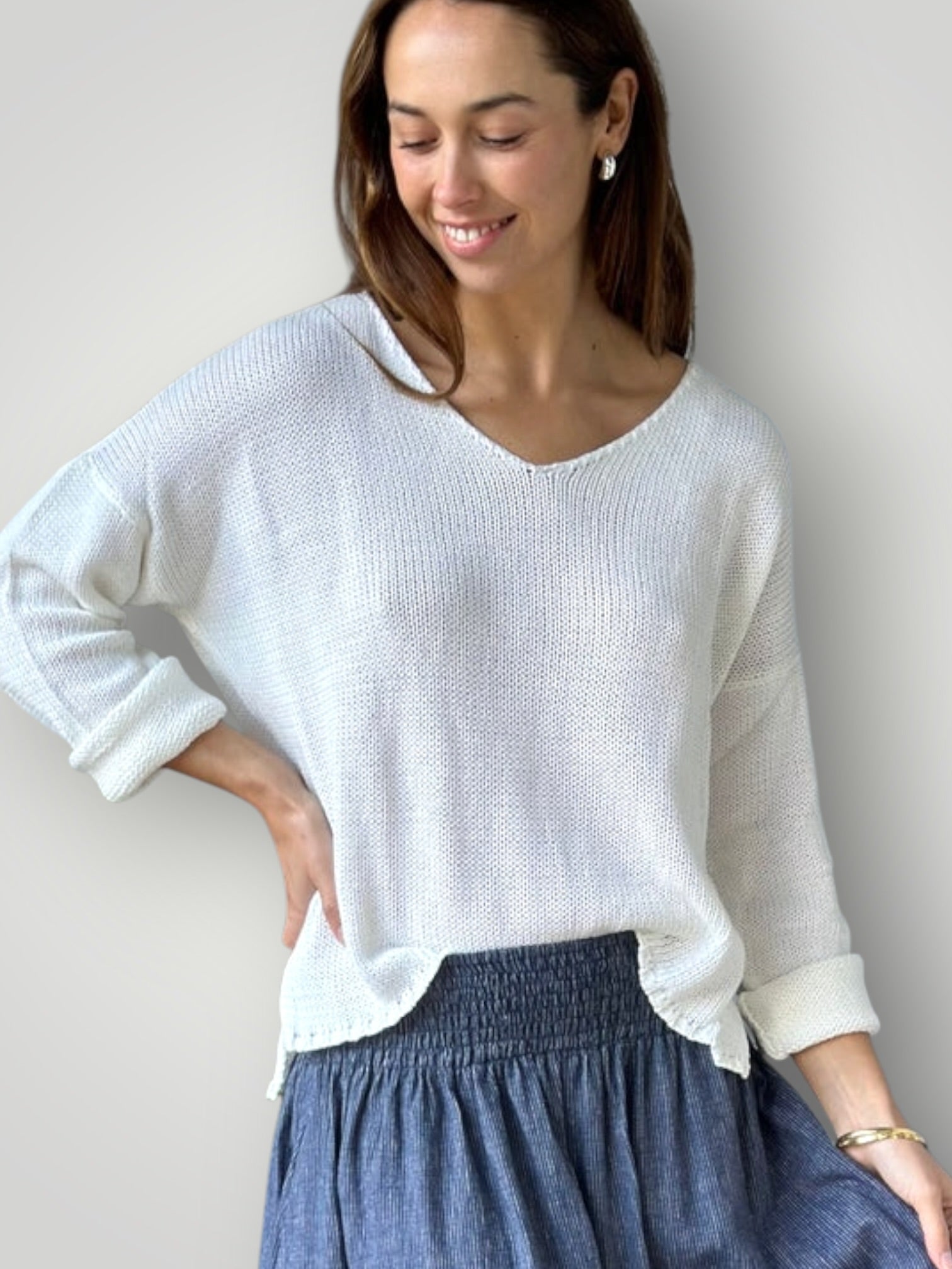 jamie cotton knit - warm white Apparel