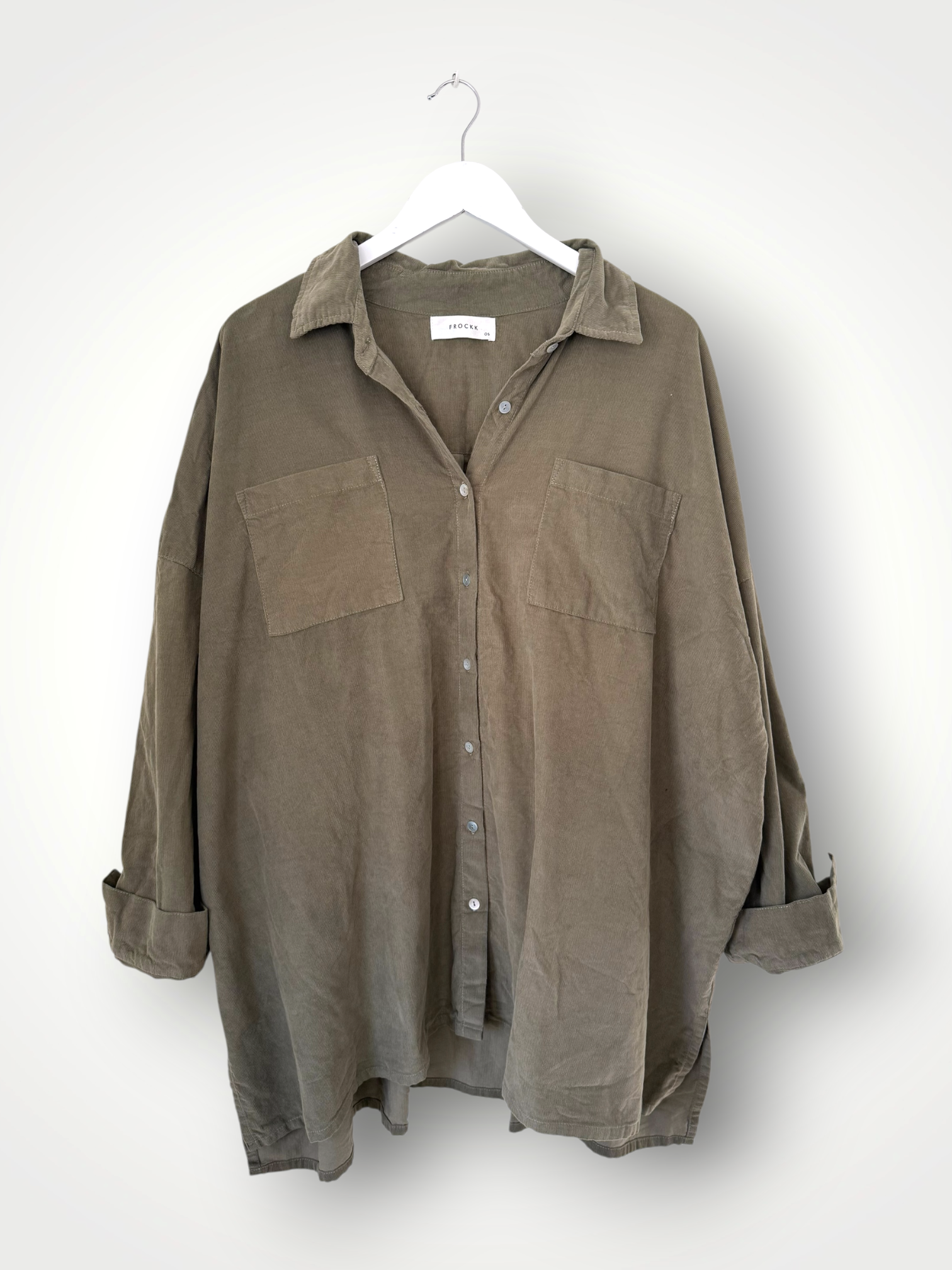 aiden oversized shirt -chive cord
