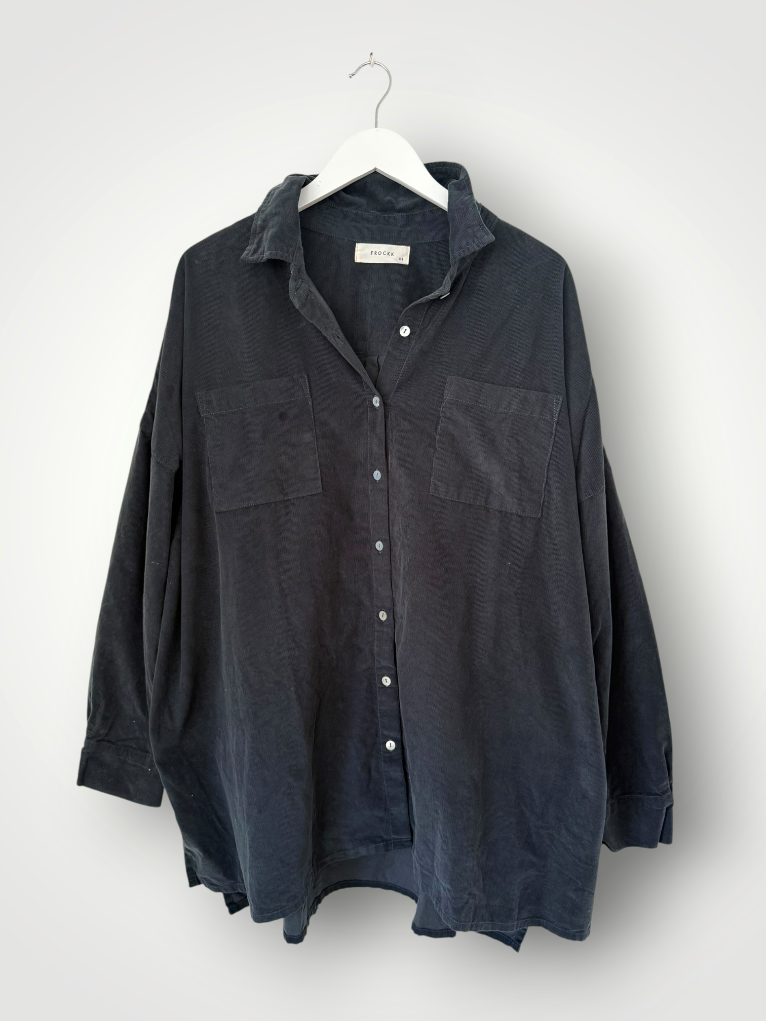 aiden oversized shirt -charcoal cord Apparel