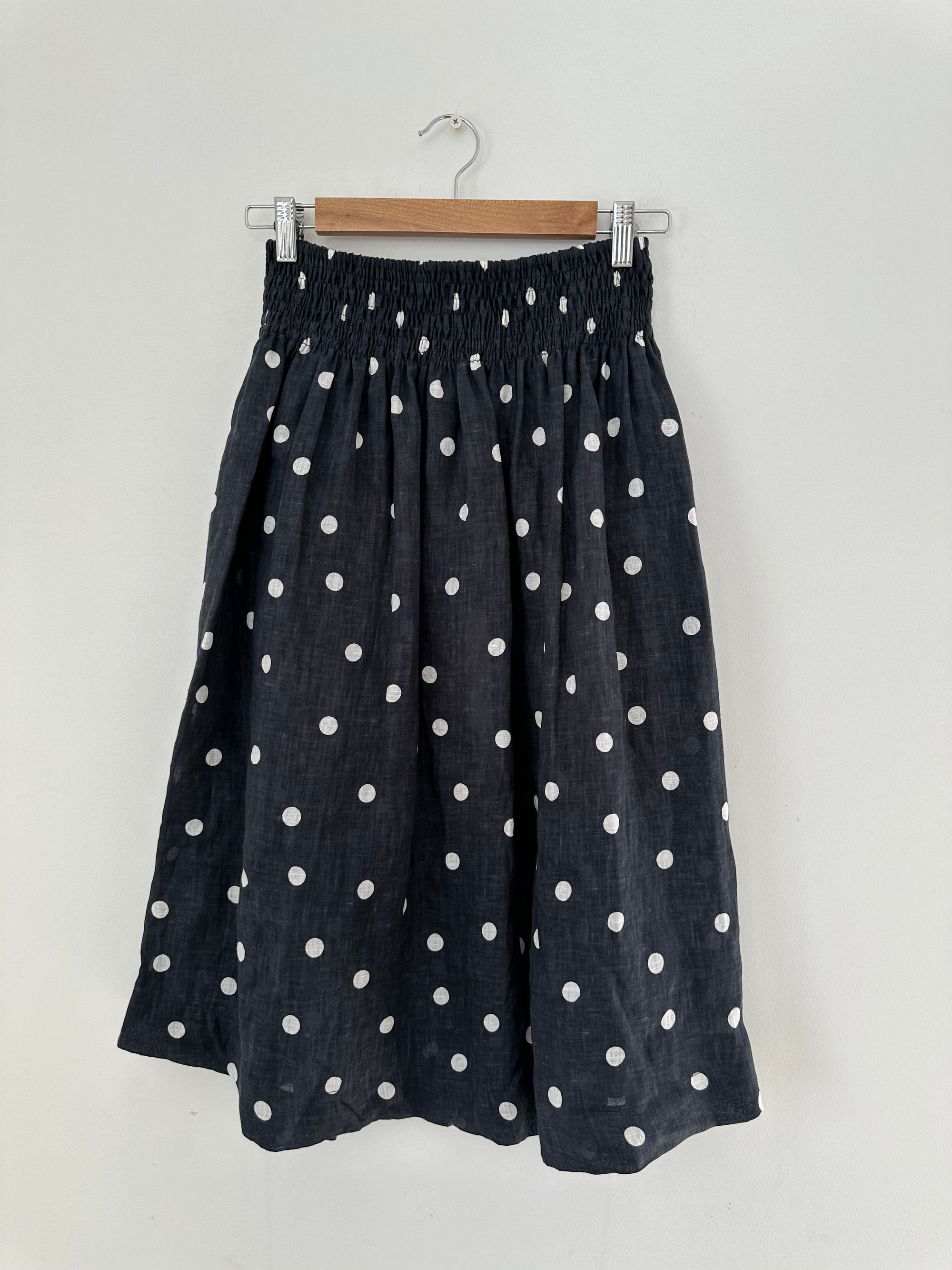 lola skirt - charcoal spot linen Apparel  