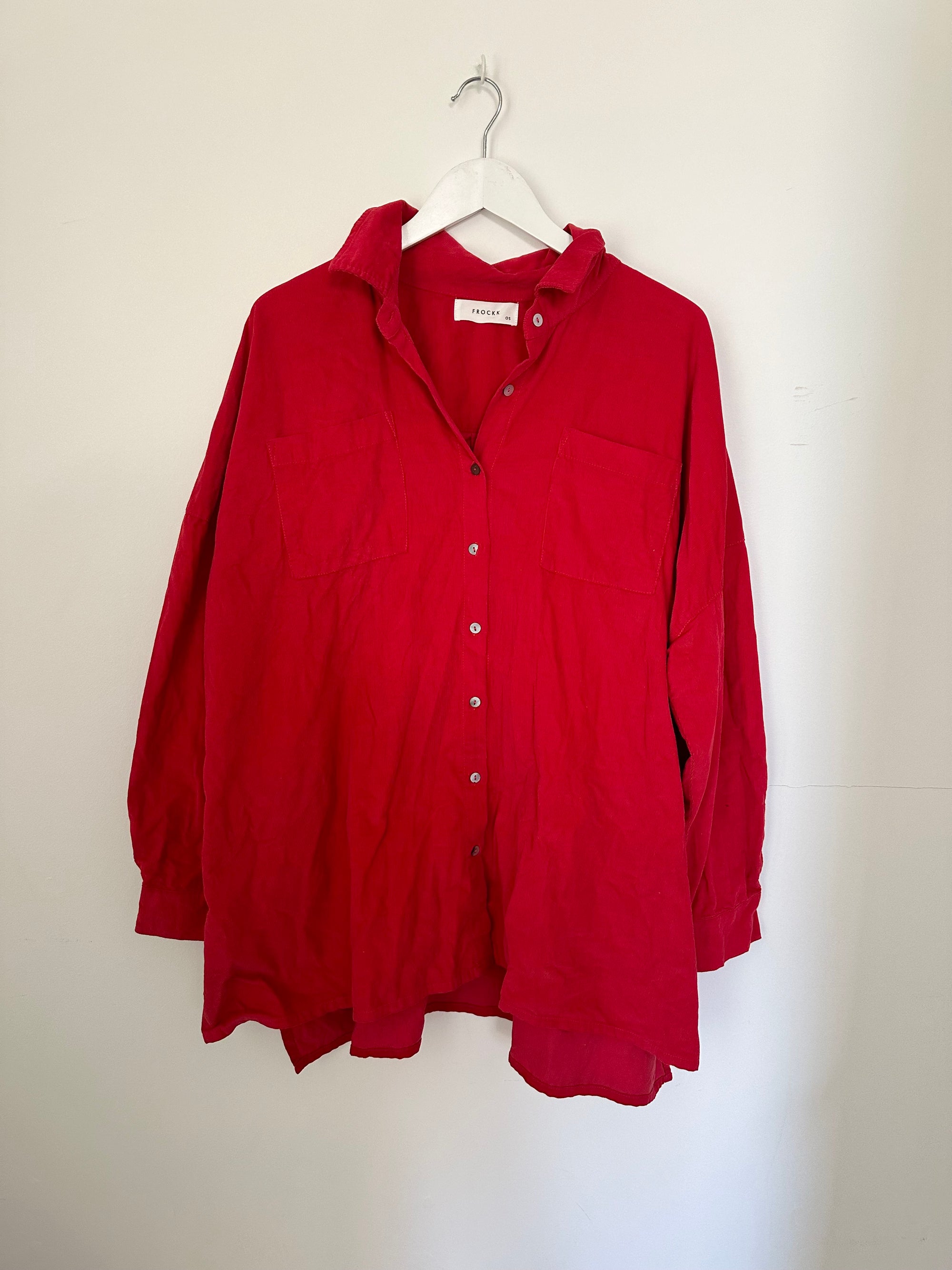 aiden oversized shirt - red cord Apparel